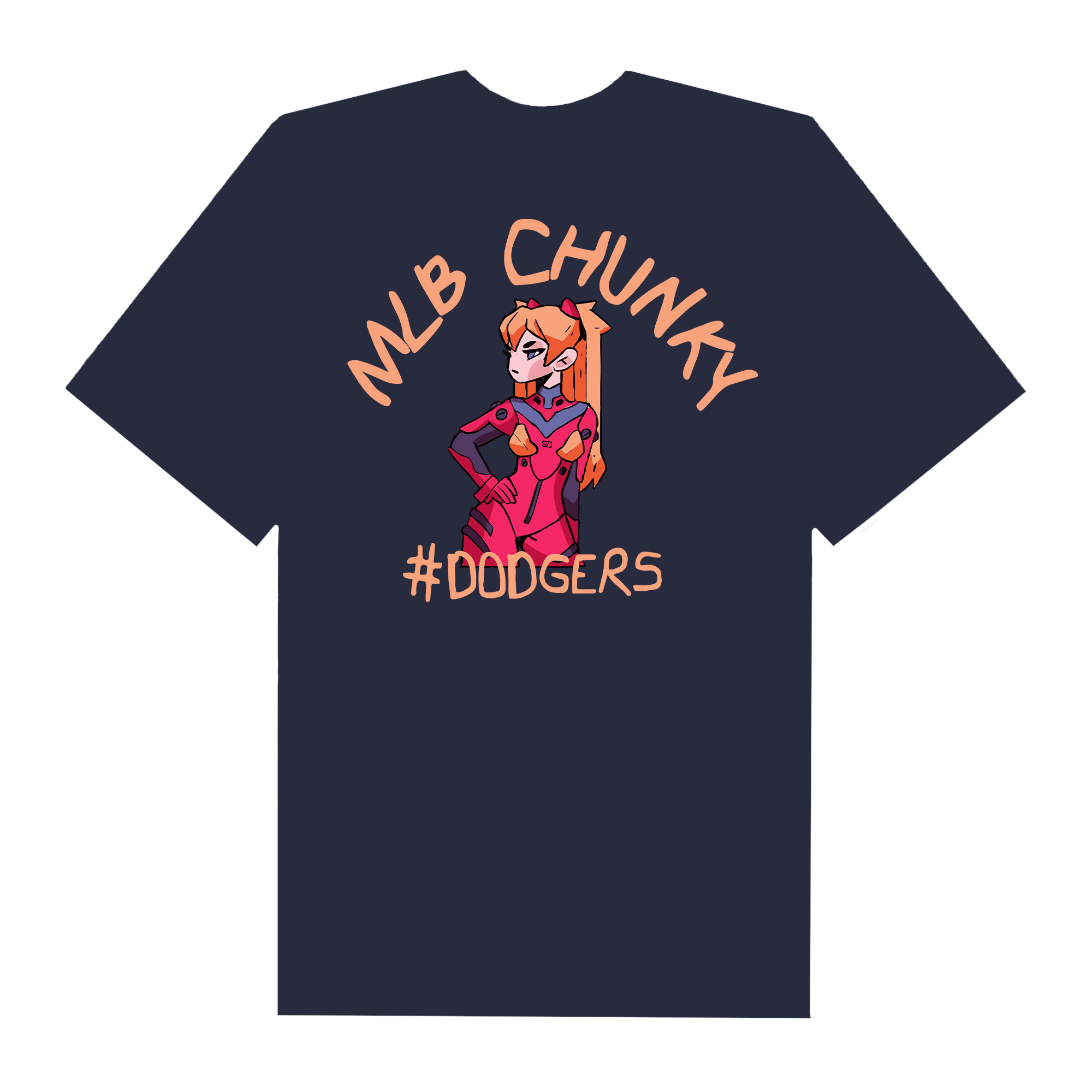 MLB Anime Evangelion Asuka Dodgers T-Shirt