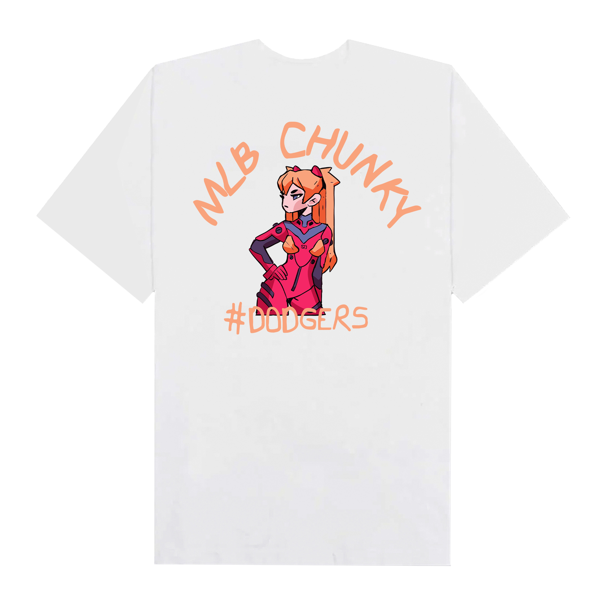 MLB Anime Evangelion Asuka Dodgers T-Shirt