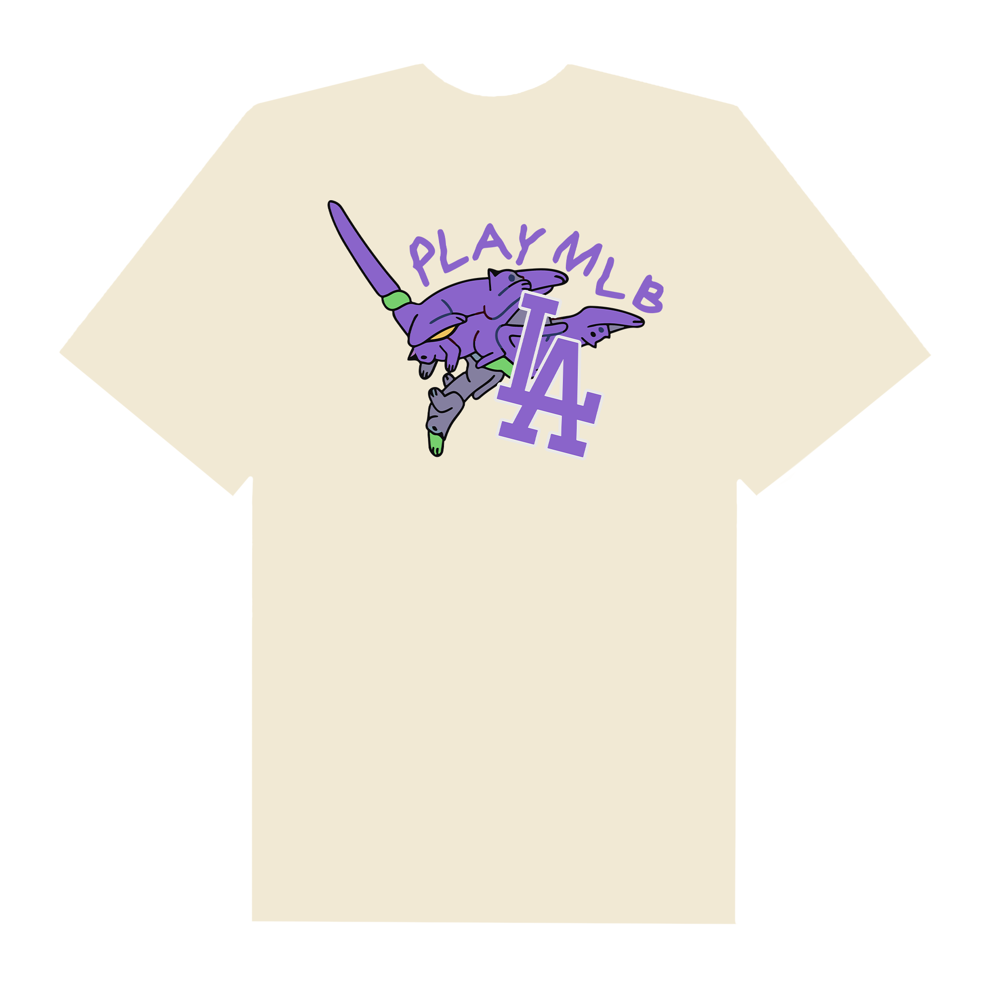 MLB Anime Evangelion Eva 01 Play MLB T-Shirt