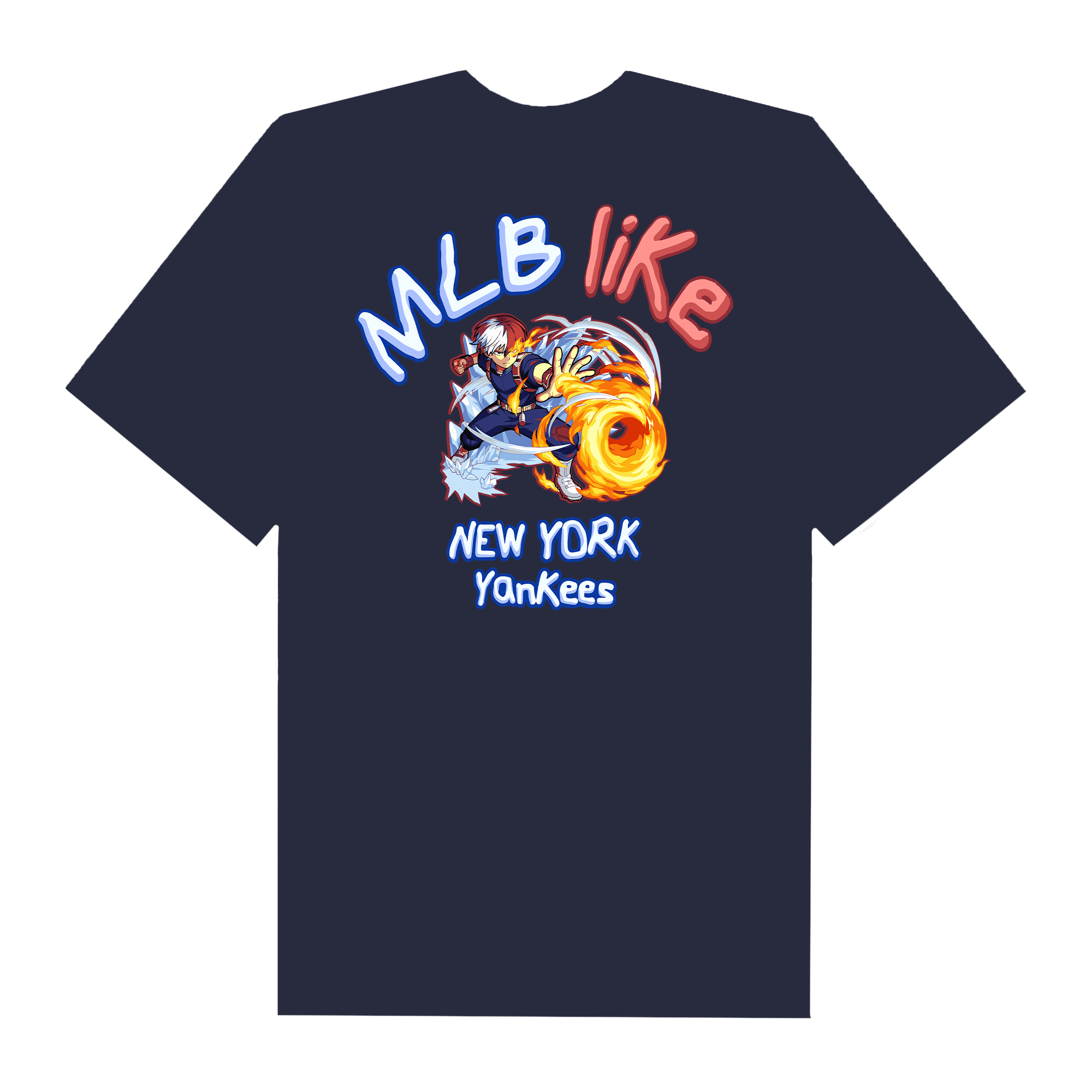 MLB Anime Hero Academy Todoroki Like Yankees T-Shirt