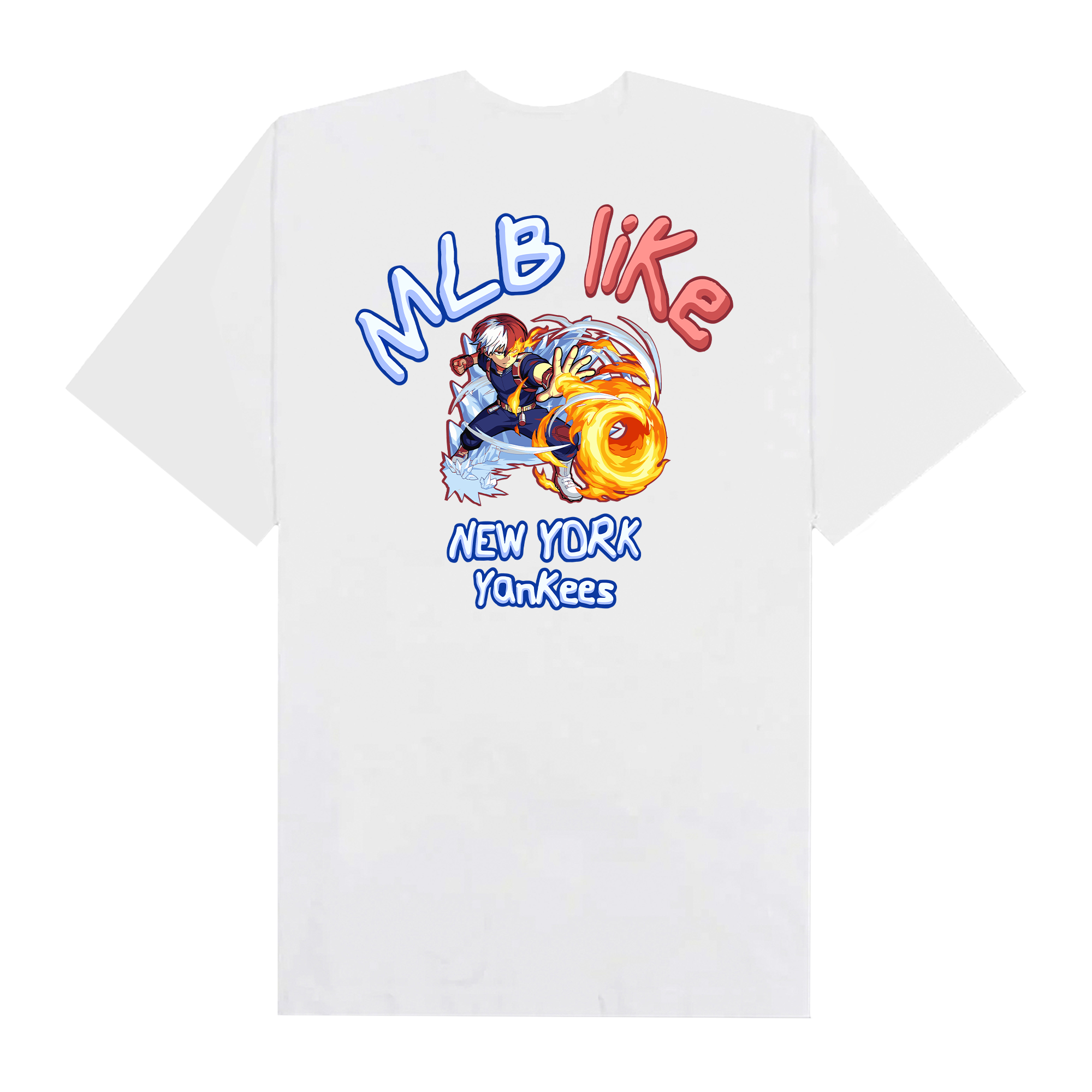 MLB Anime Hero Academy Todoroki Like Yankees T-Shirt