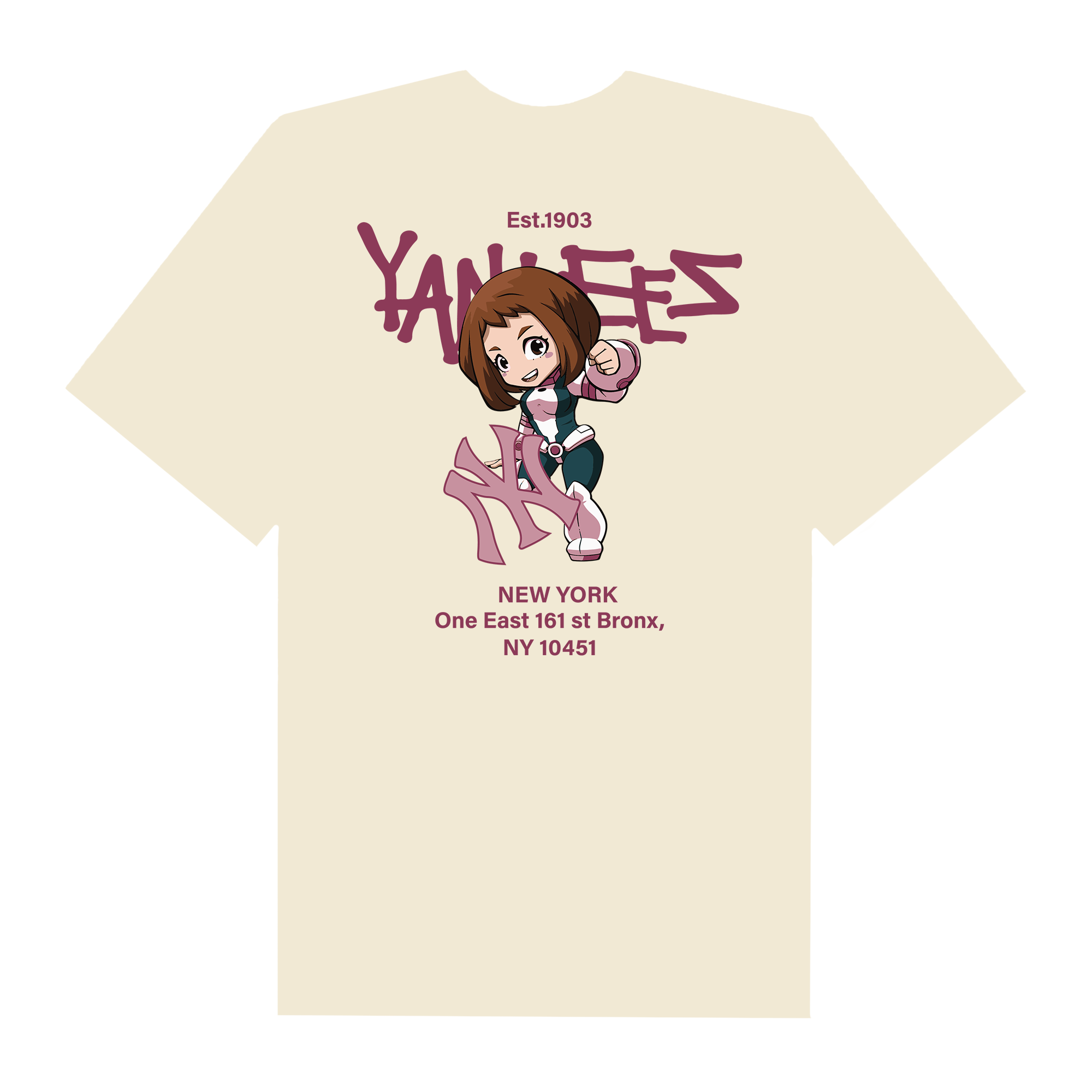 MLB Anime Hero Academy Uraraka Cute Yankees T-Shirt