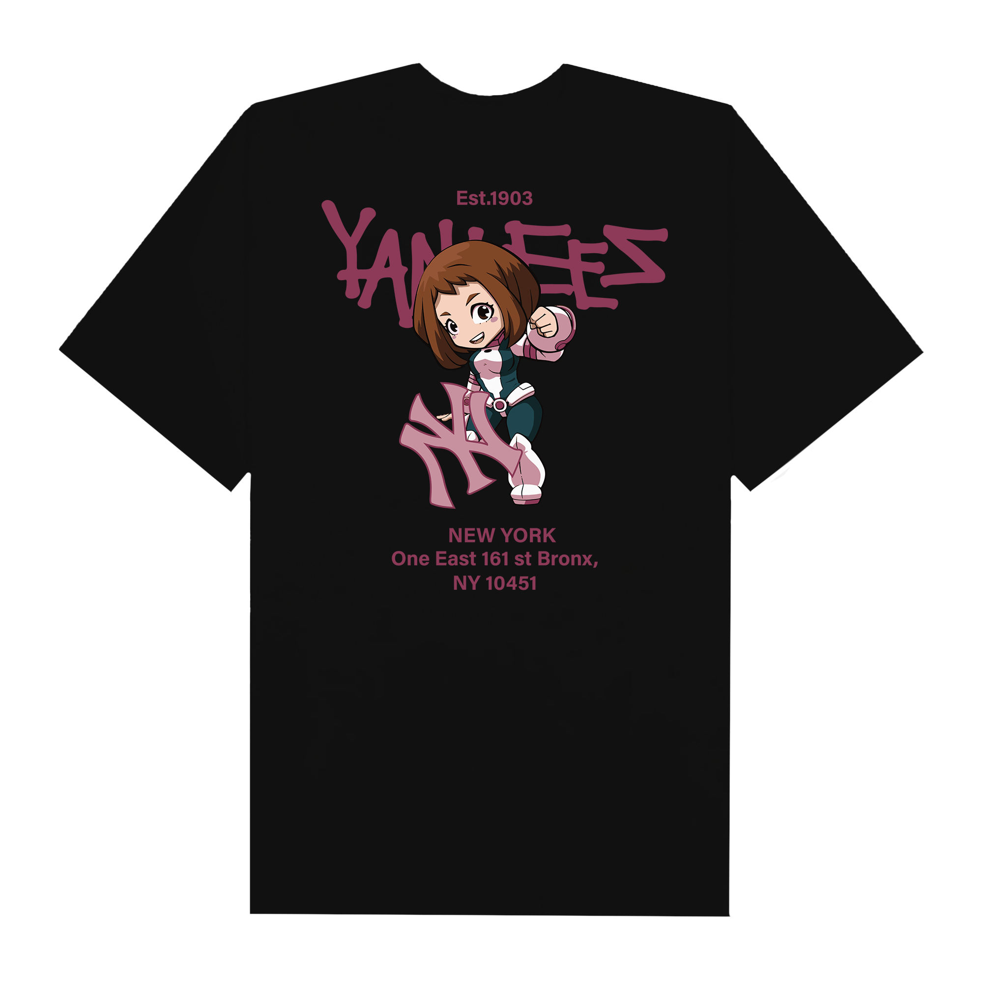 MLB Anime Hero Academy Uraraka Cute Yankees T-Shirt