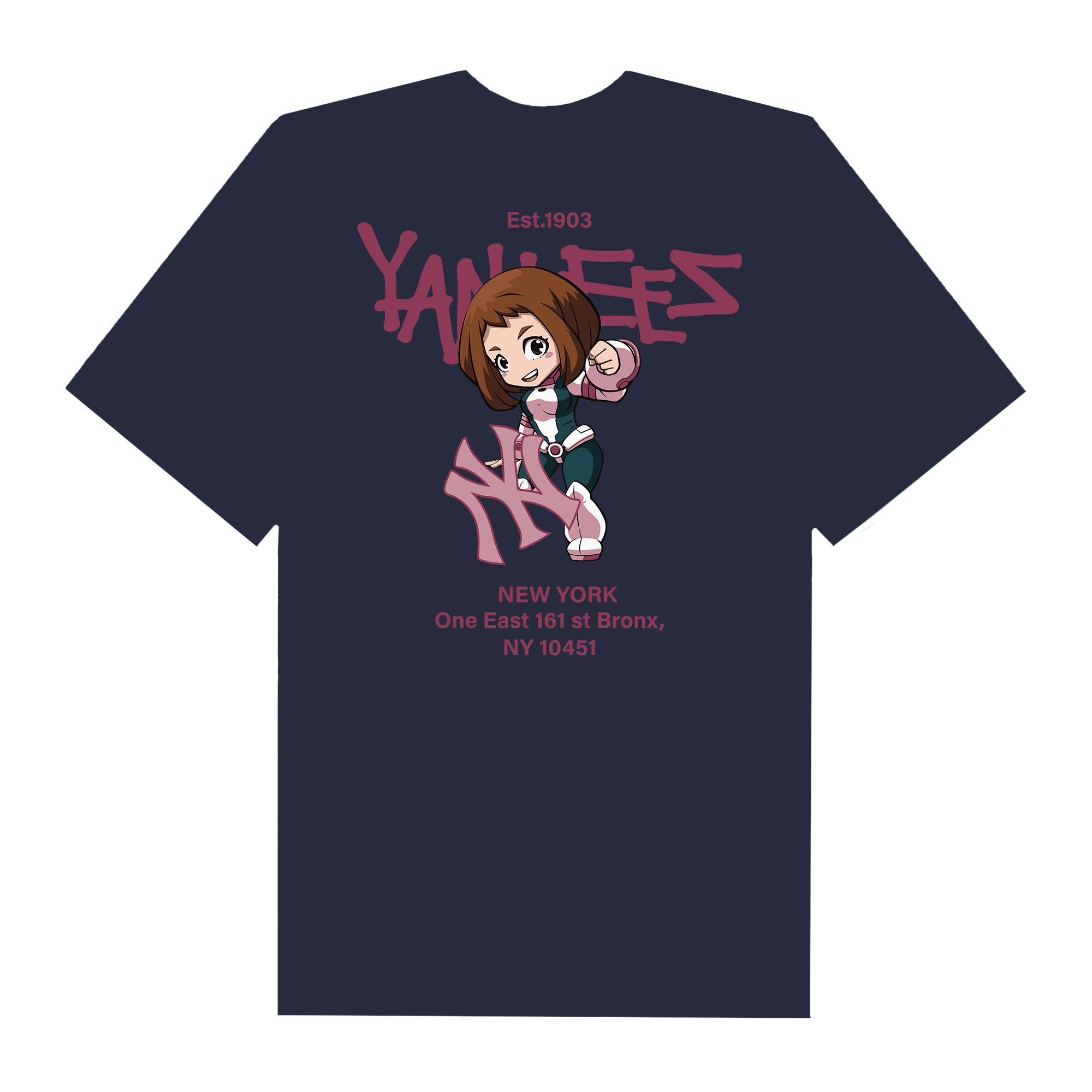 MLB Anime Hero Academy Uraraka Cute Yankees T-Shirt