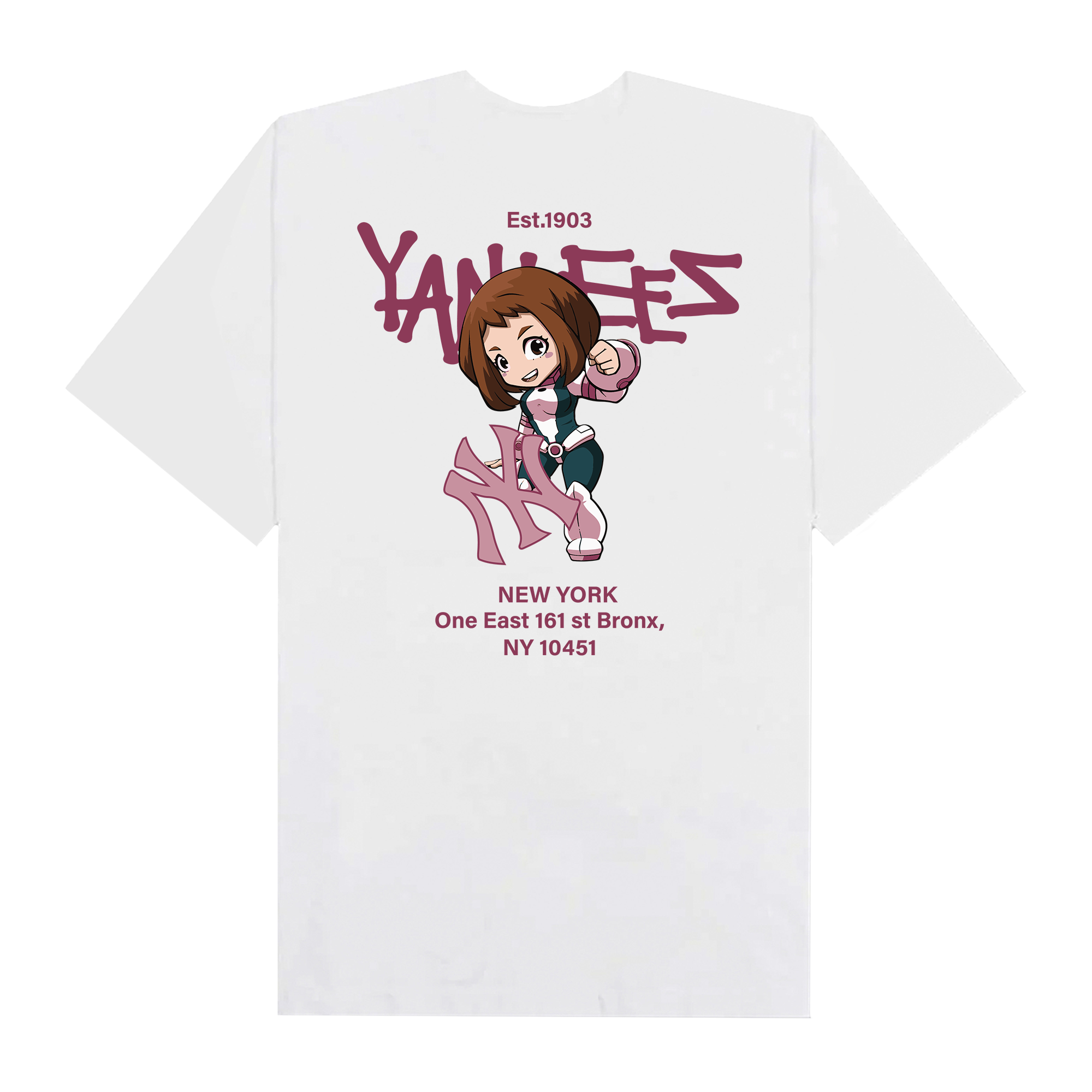 MLB Anime Hero Academy Uraraka Cute Yankees T-Shirt