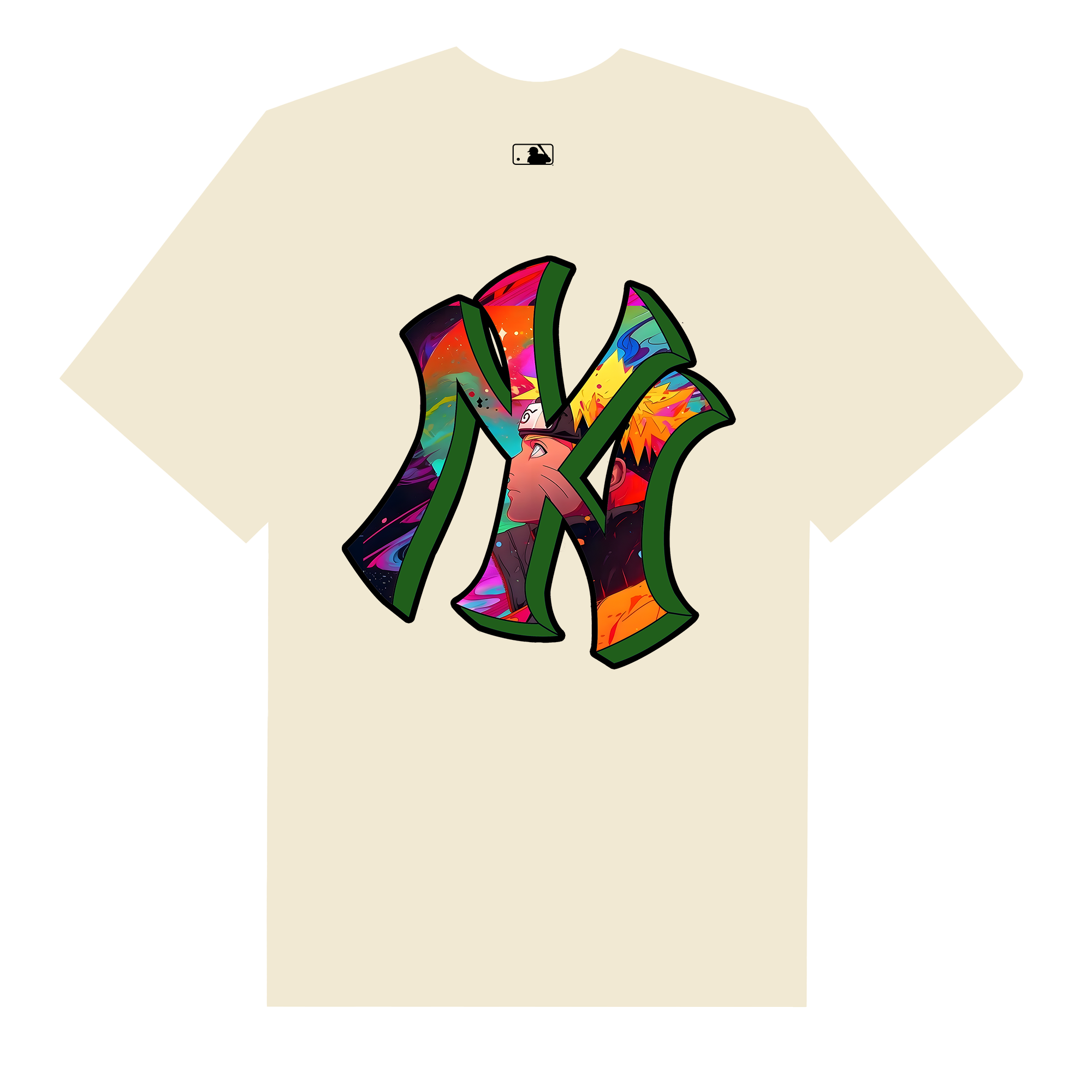 MLB Anime Naruto Colorful Logo T-Shirt