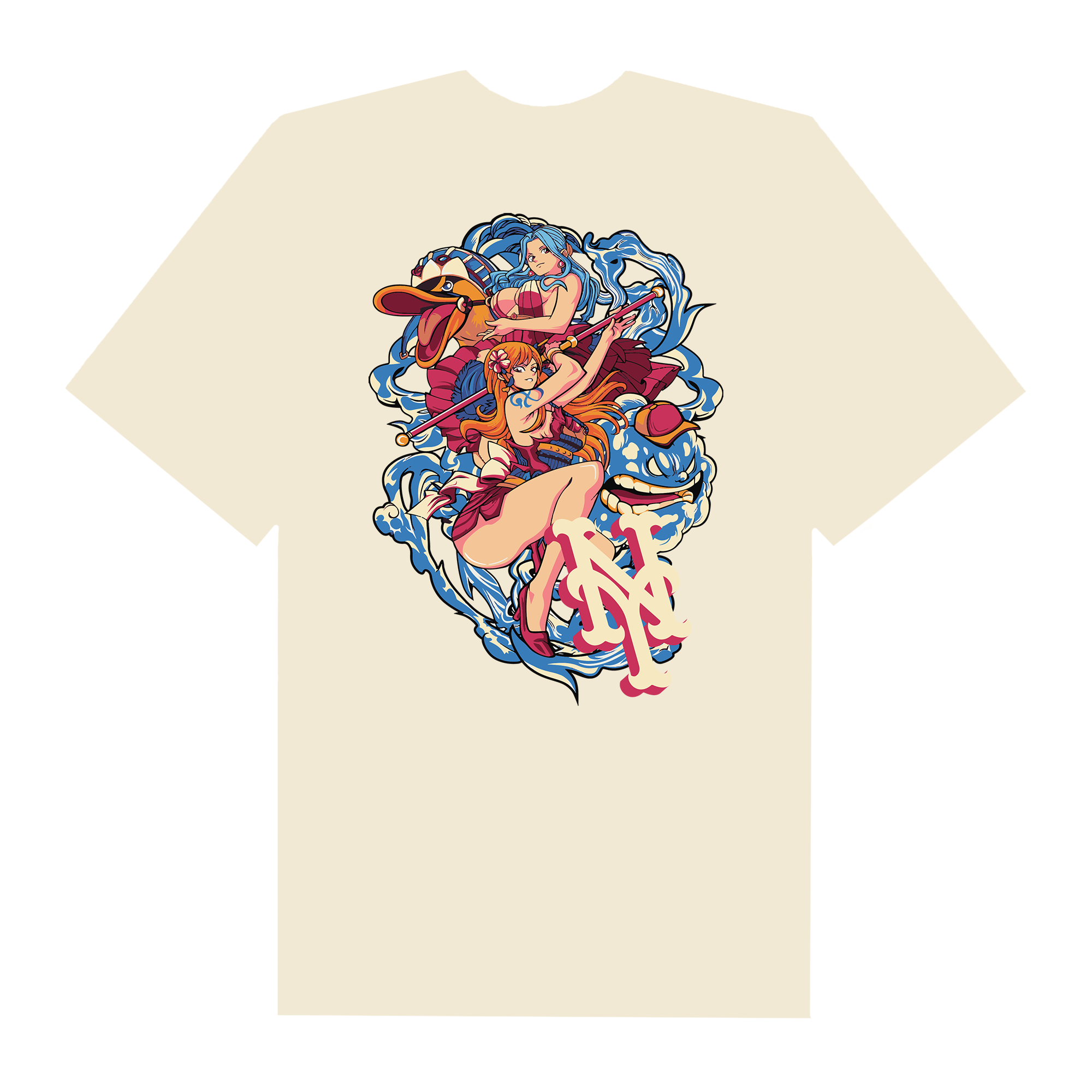 MLB Anime One Nami And Vivi NY Mets T-Shirt