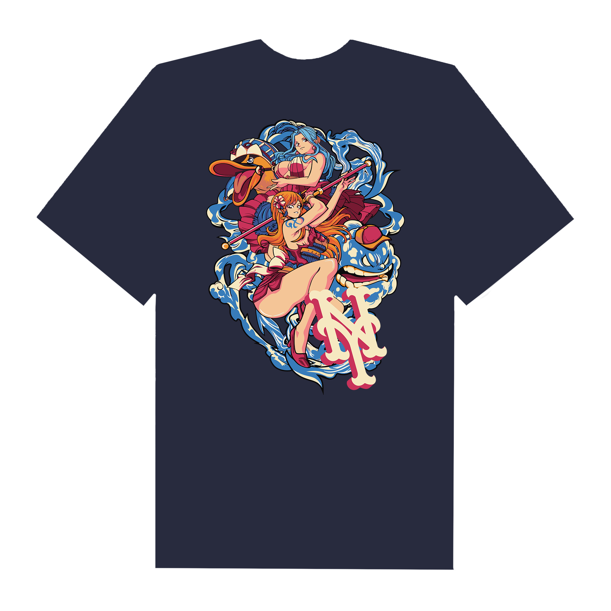 MLB Anime One Nami And Vivi NY Mets T-Shirt