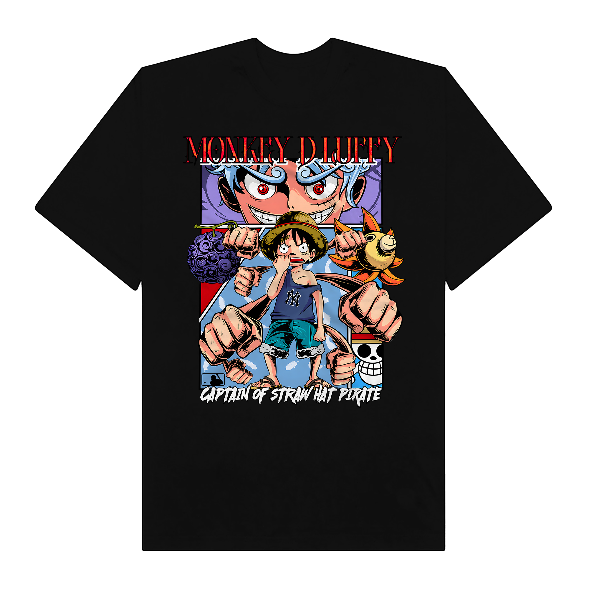 MLB Anime One Piece Funny Luffy T-Shirt