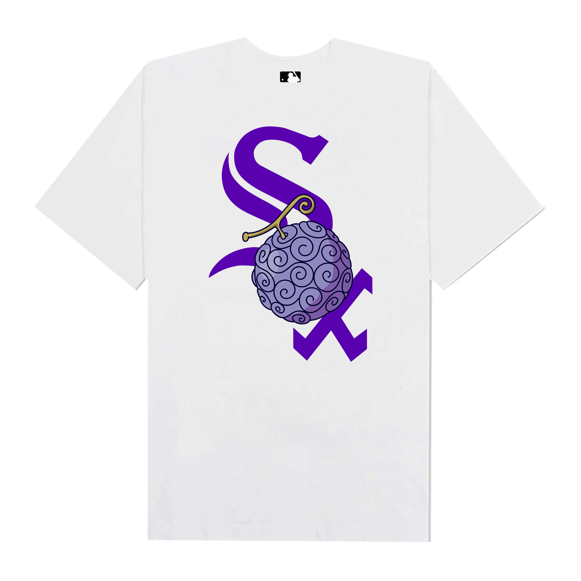 MLB Anime One Piece Gomu Gomu No Mi White Sox T-Shirt