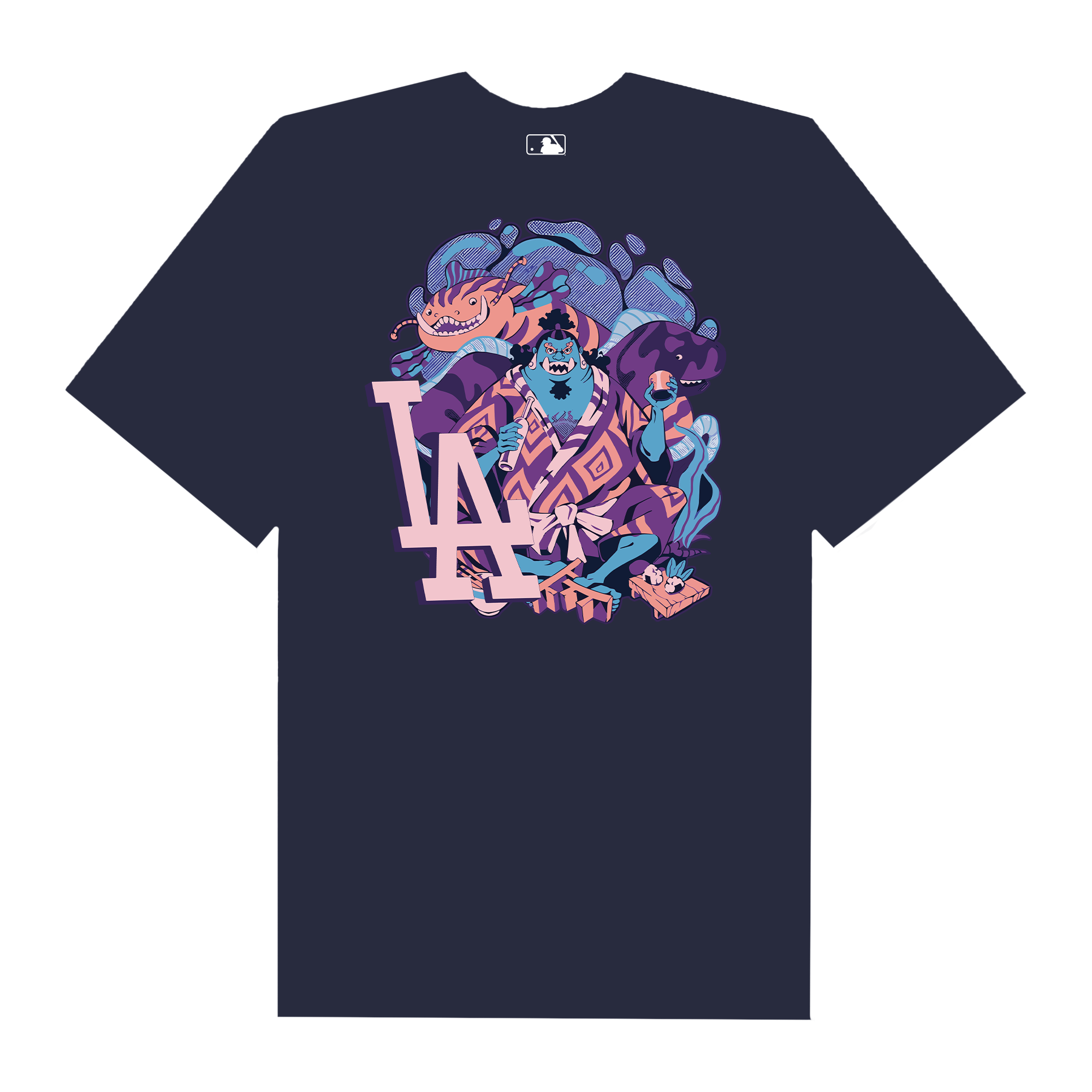 MLB Anime One Piece Jinbe Dodgers T-Shirt