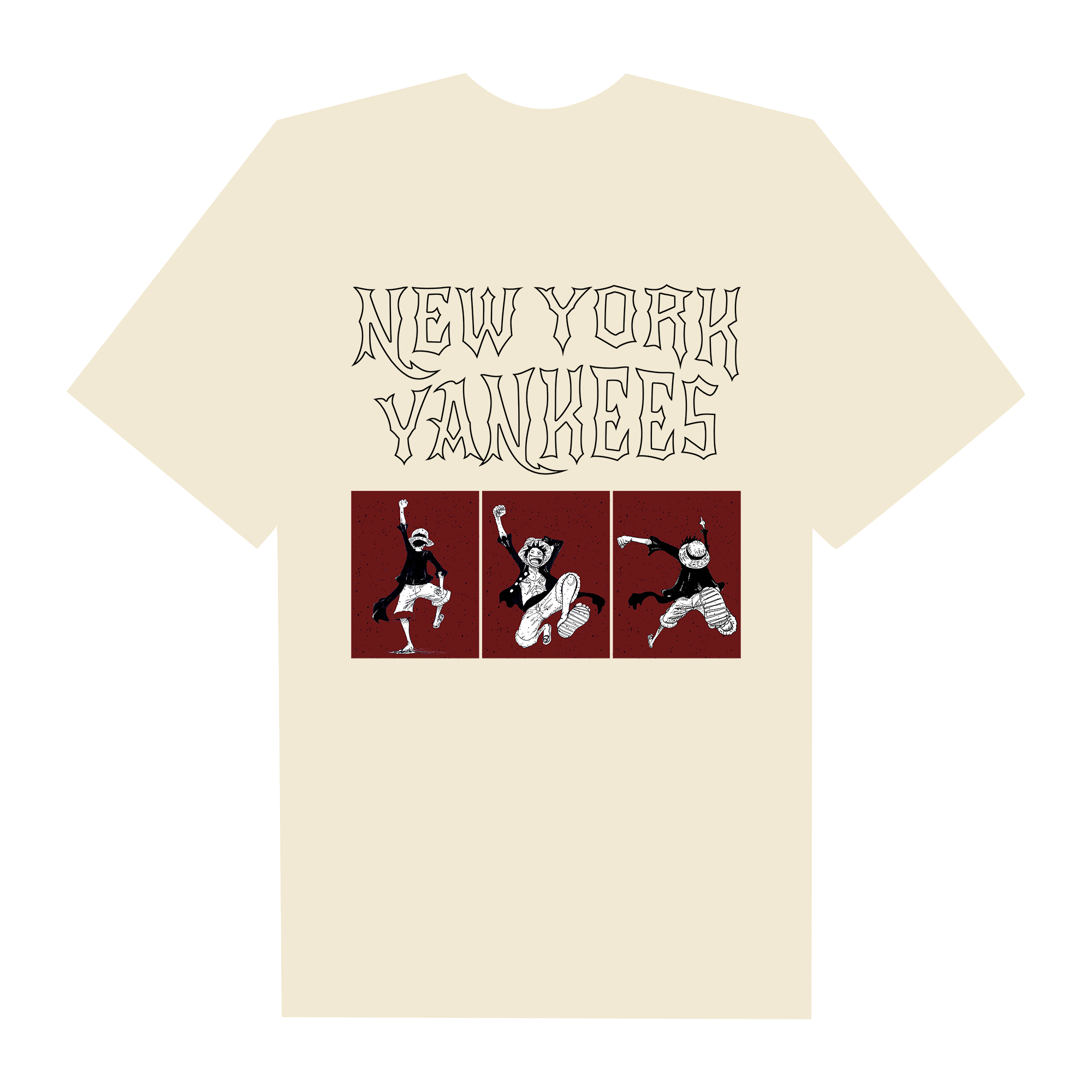 MLB Anime One Piece Luffy New York Yankees T-Shirt