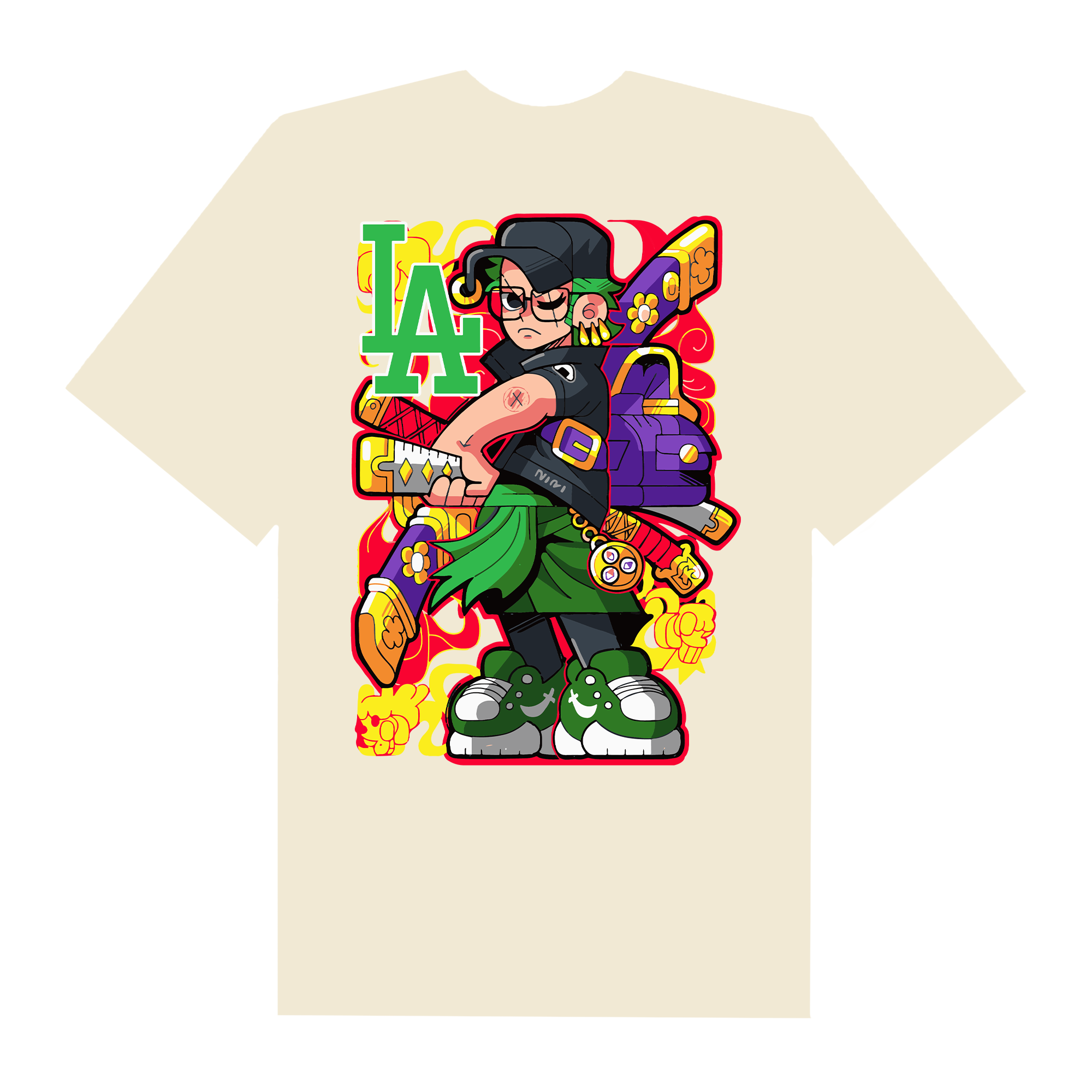 MLB Anime One Piece Zoro Streetstyle LA T-Shirt