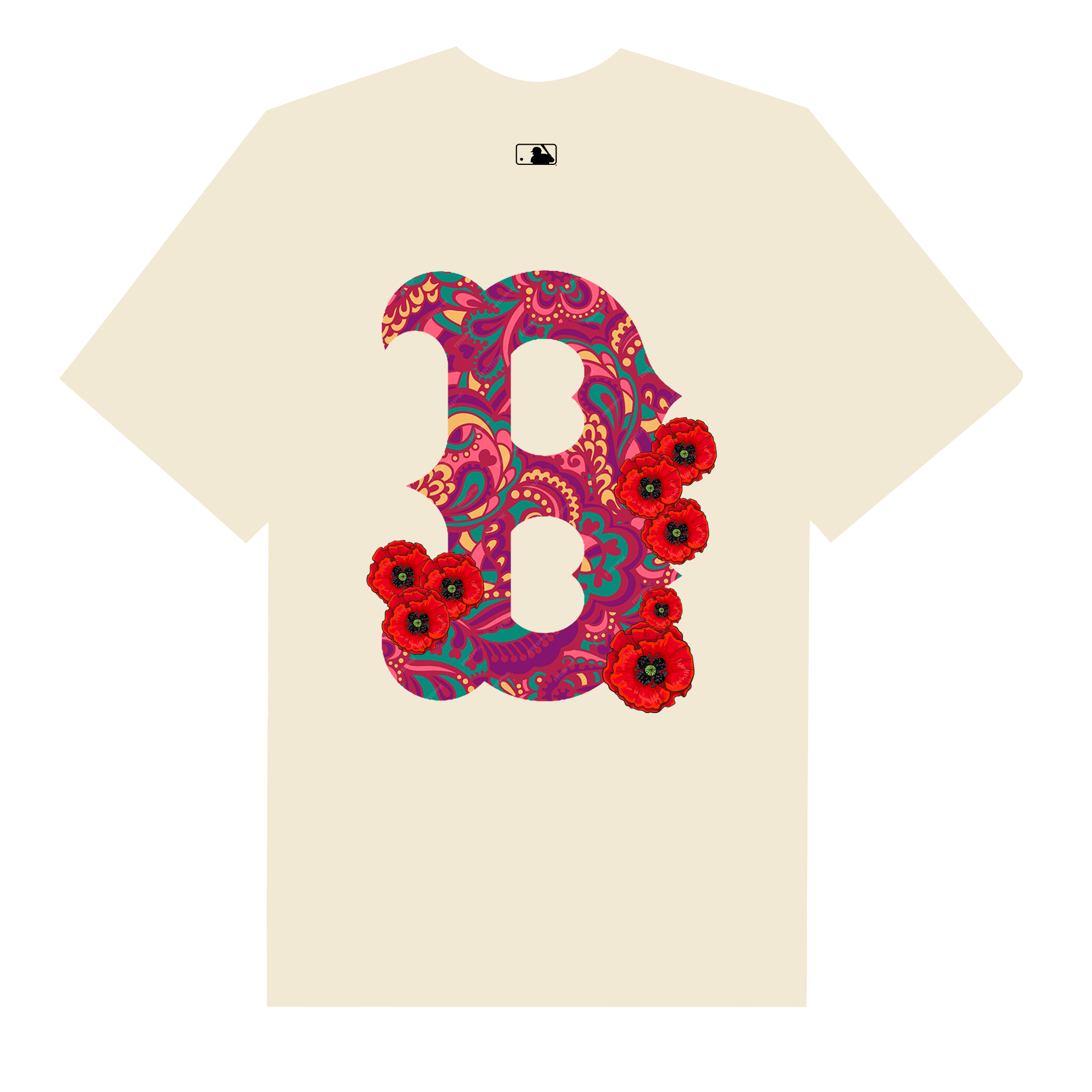 MLB Floral Big B Logo Tropical T-Shirt