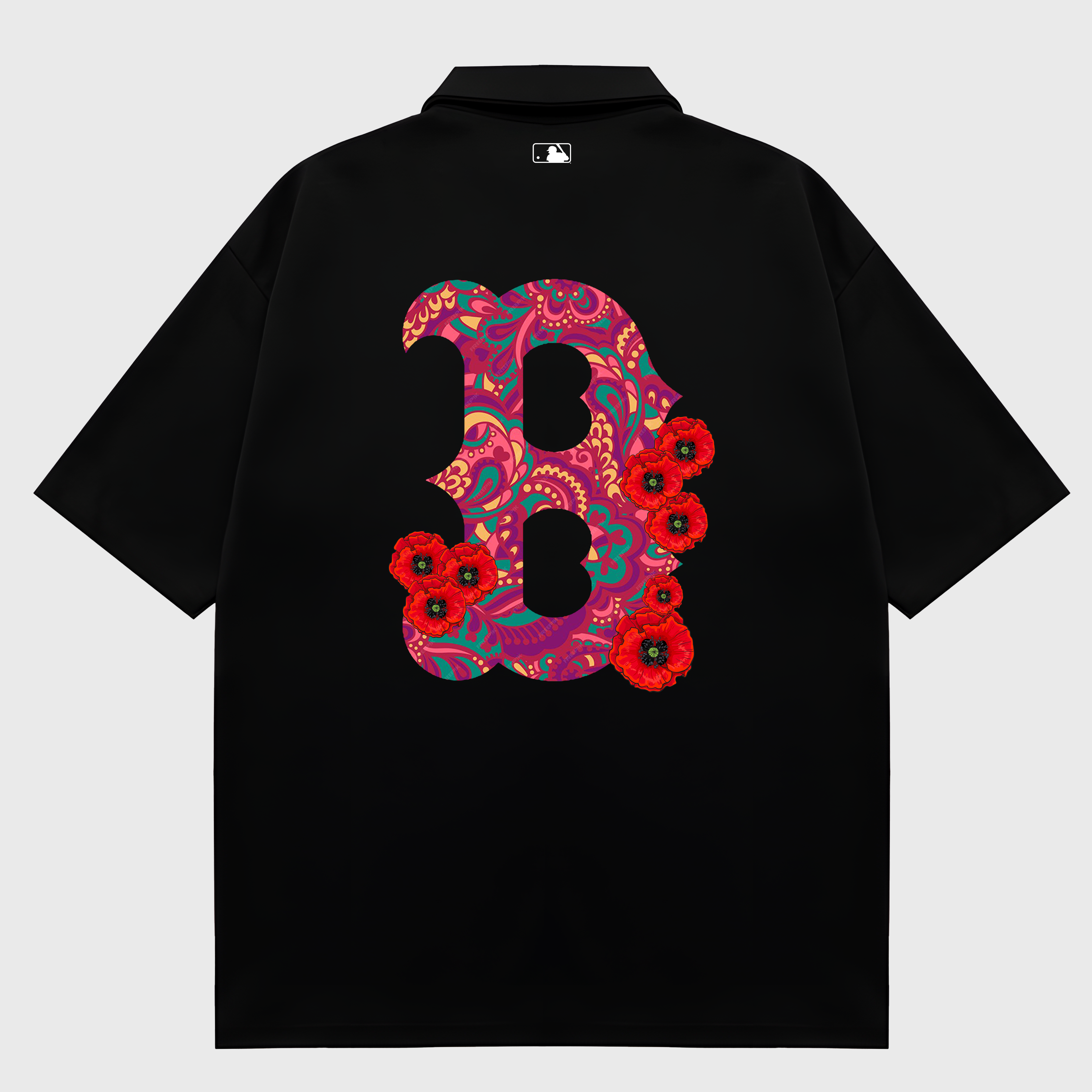 MLB Floral Big B Logo Tropical Polo