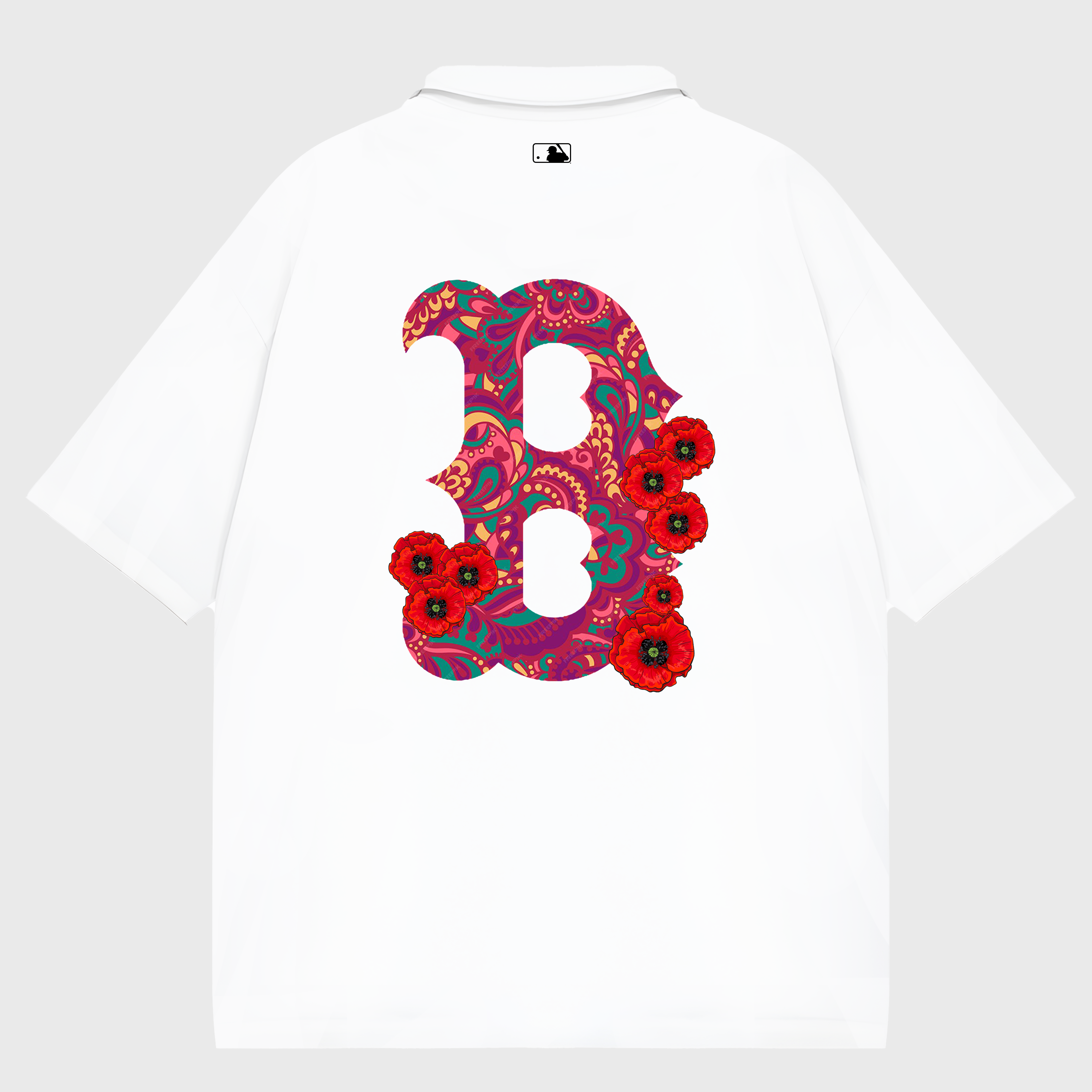 MLB Floral Big B Logo Tropical Polo