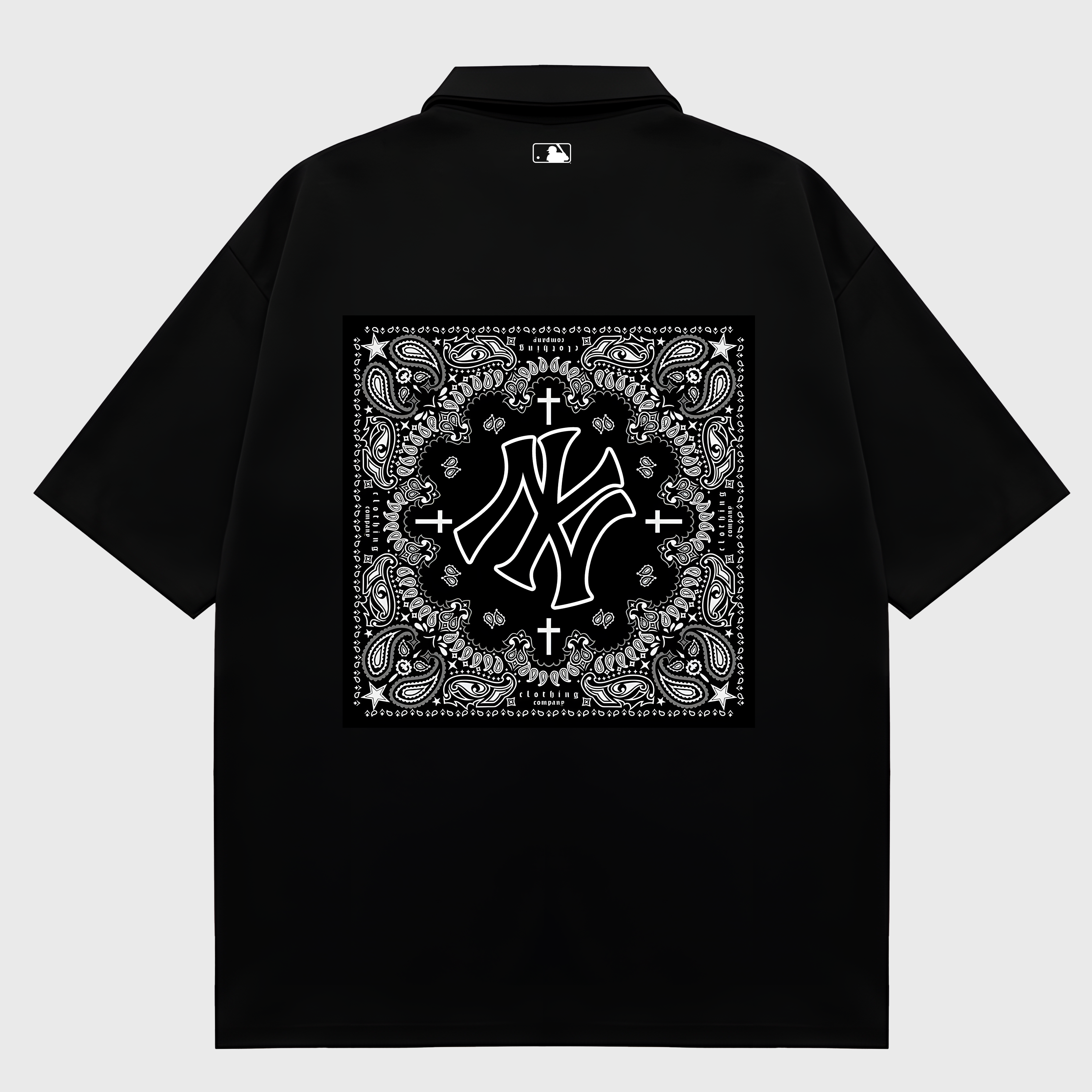 MLB Floral Black Bandana Logo Polo