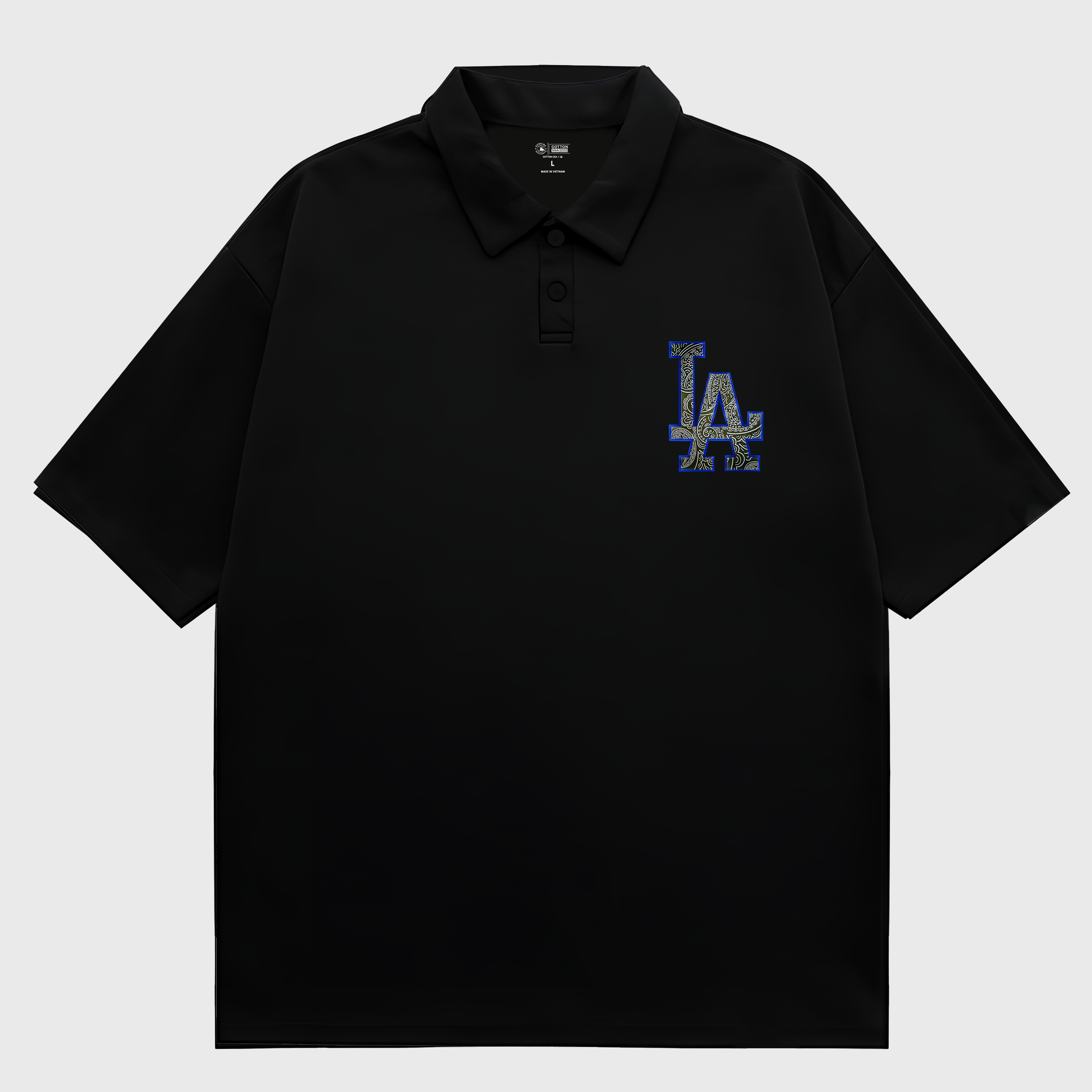 MLB Floral Blue Black Polo