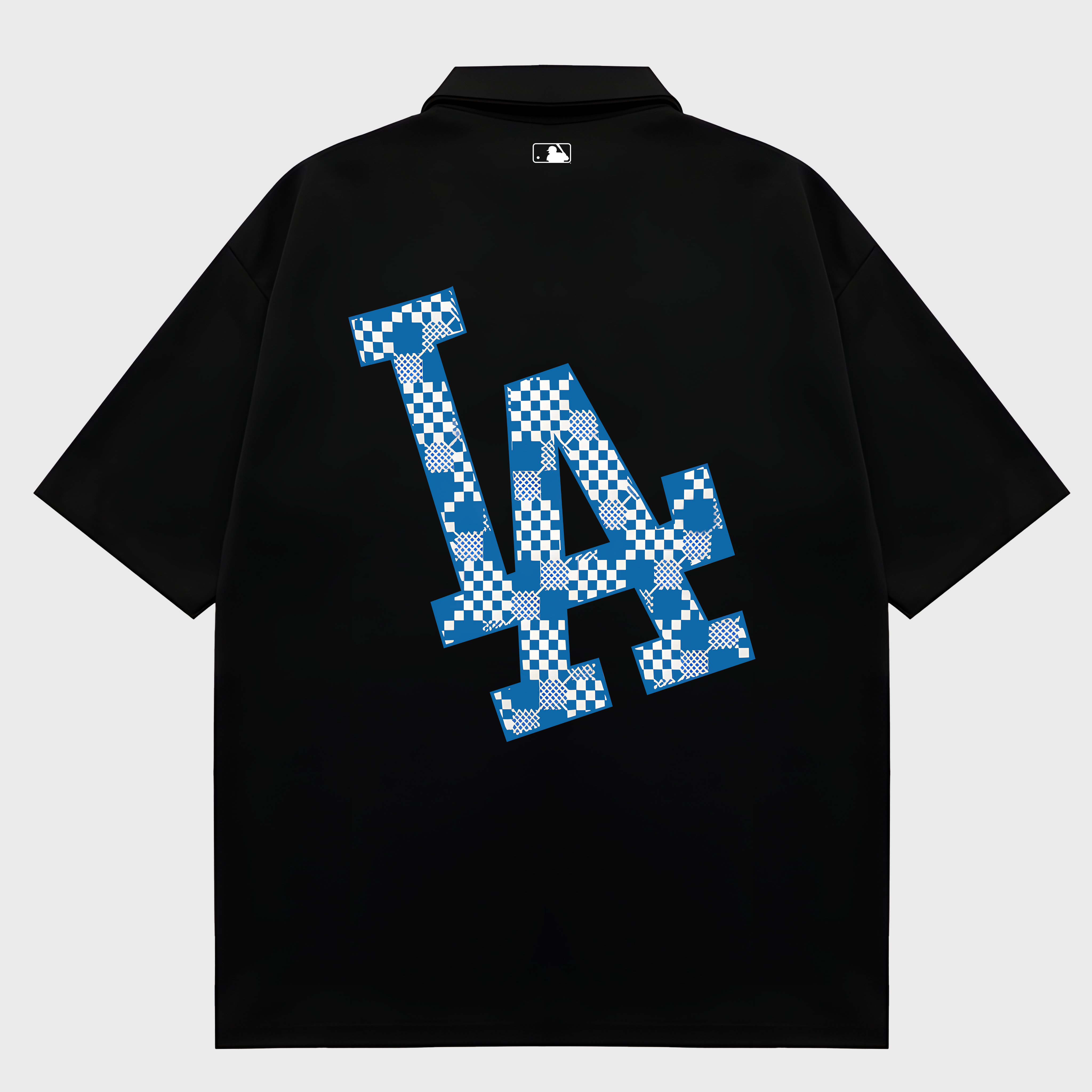 MLB Floral Blue Checkered Polo