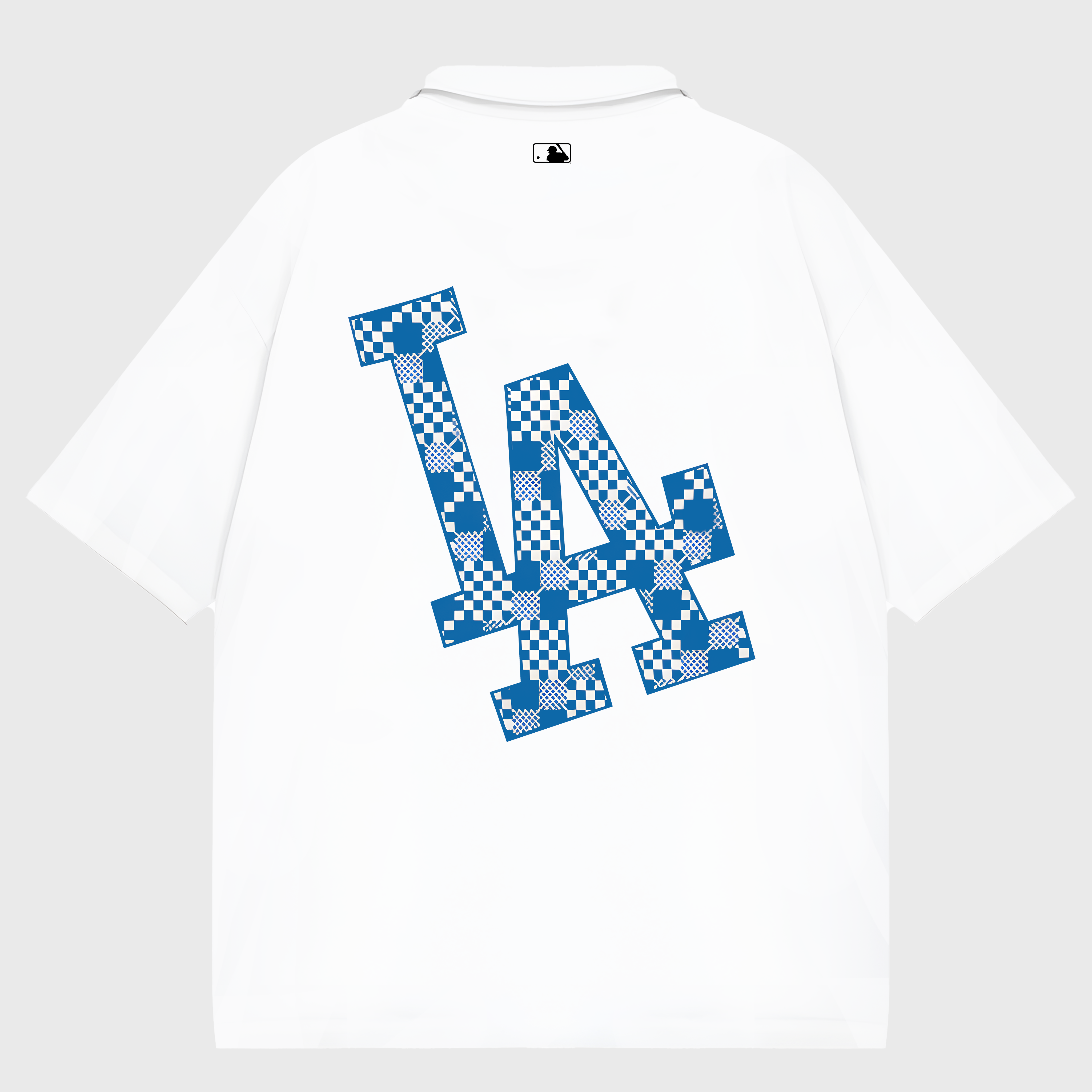 MLB Floral Blue Checkered Polo