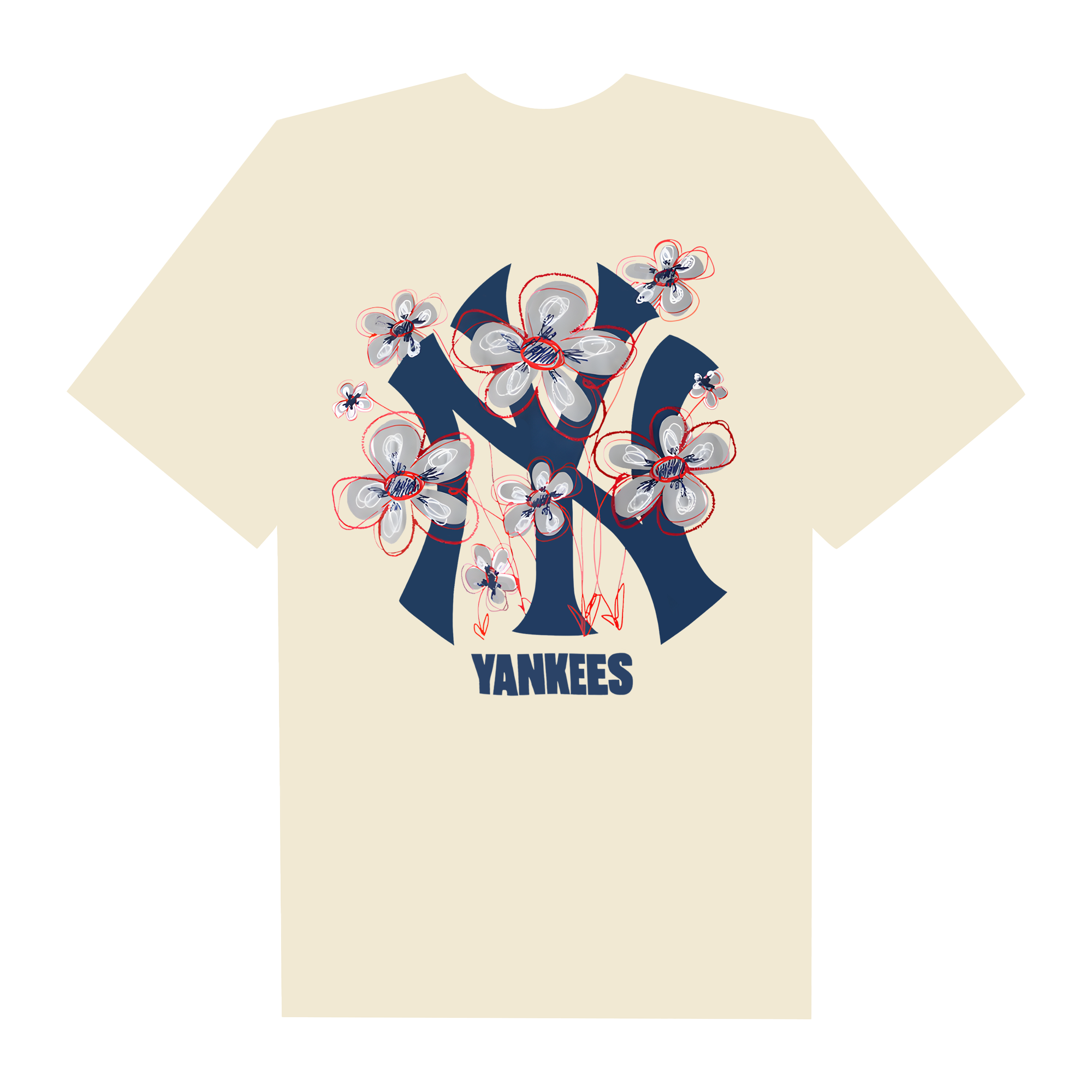 MLB Floral Blue Logo T-Shirt