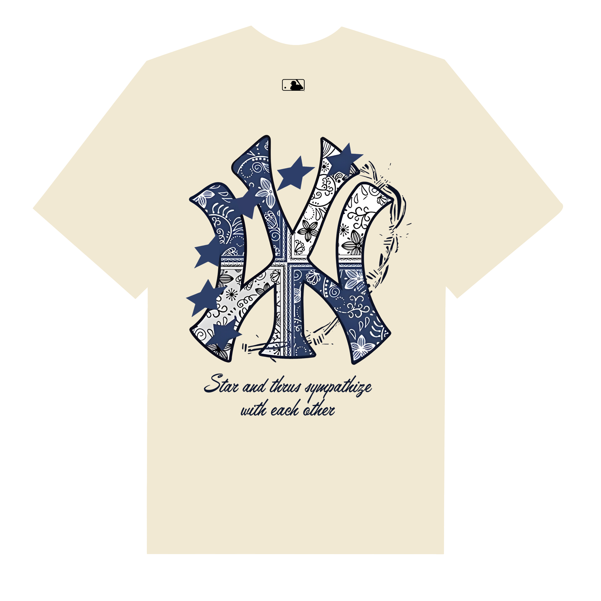 MLB Floral Blue Star Yankees T-Shirt