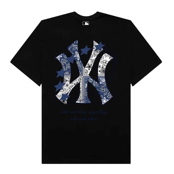 Flash Sale MLB Floral Blue Star Yankees T-Shirt