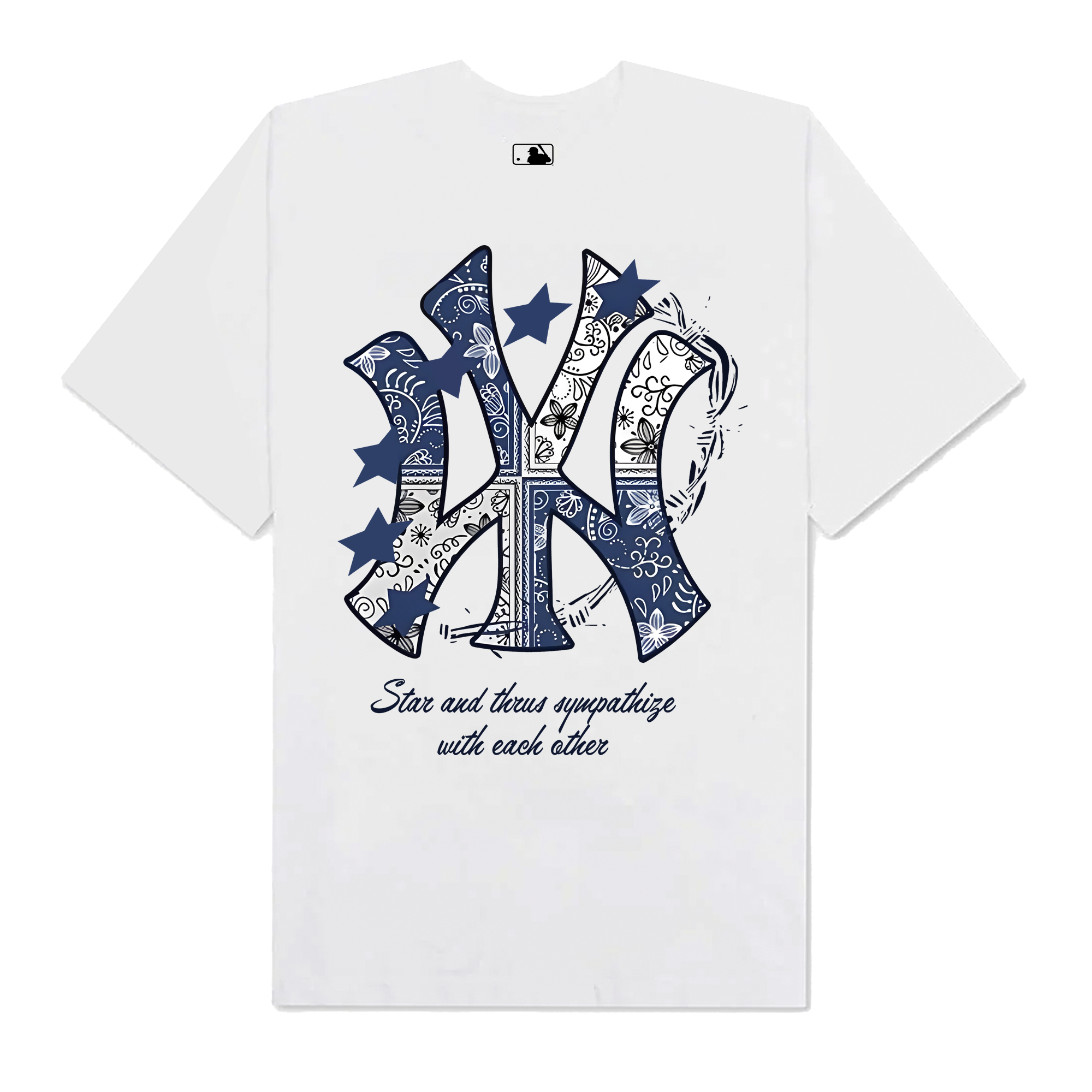 MLB Floral Blue Star Yankees T-Shirt