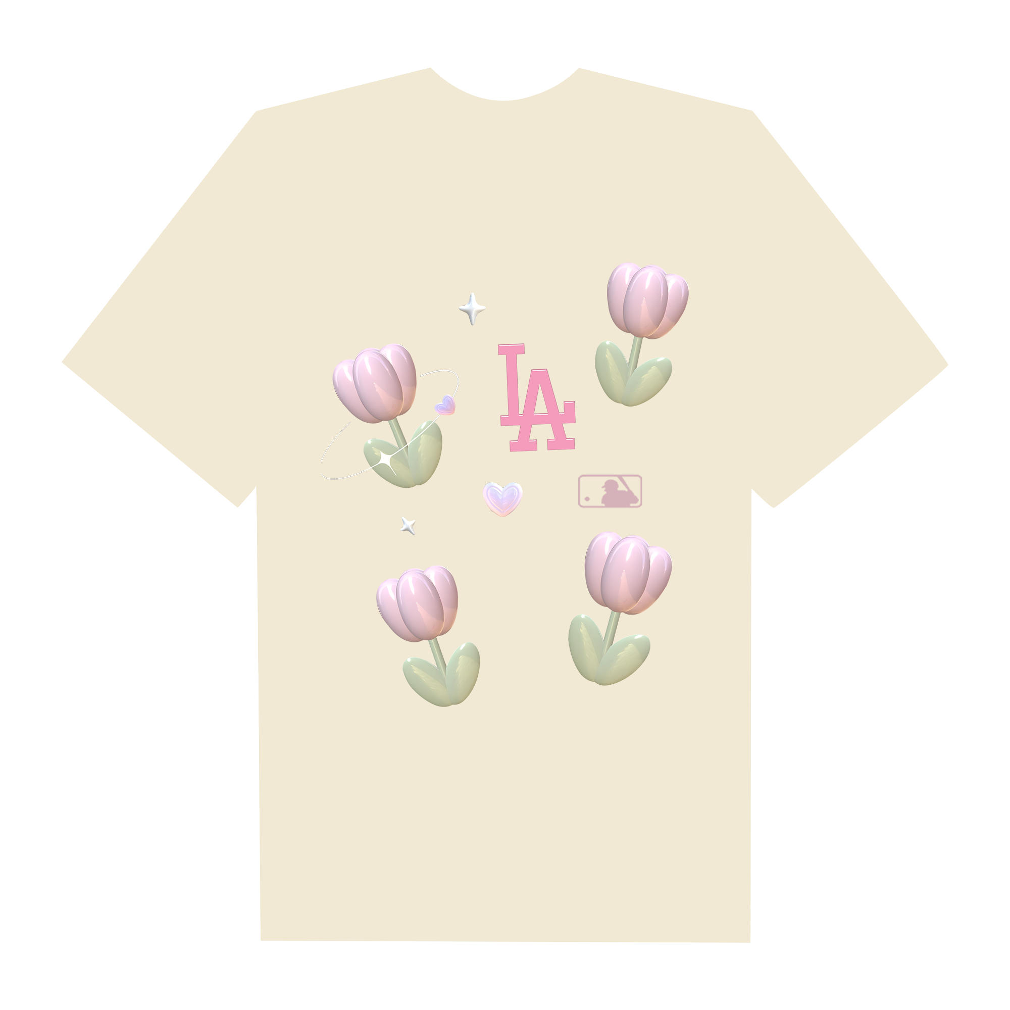 MLB Floral Cute LA Tulip T-Shirt