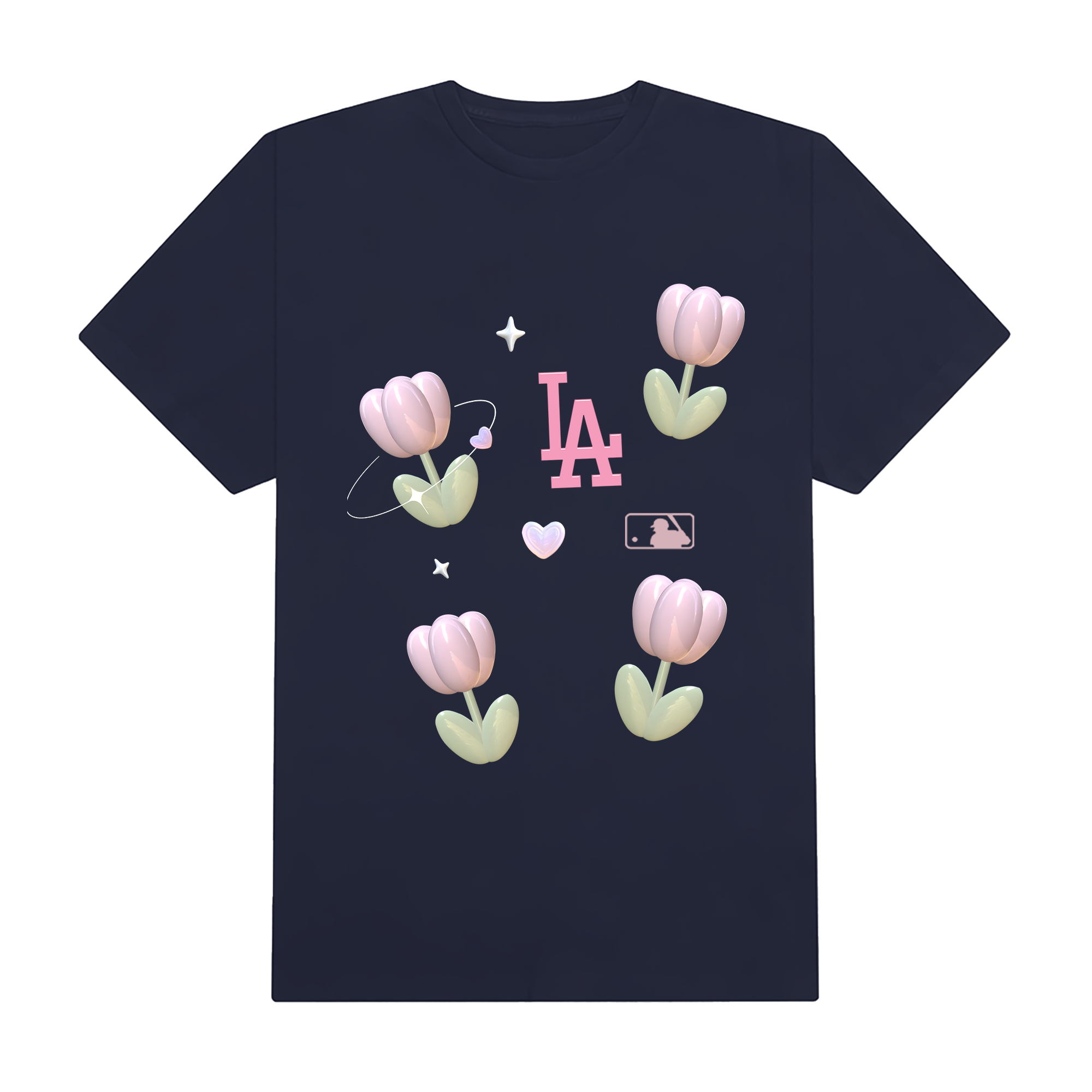 MLB Floral Cute LA Tulip T-Shirt