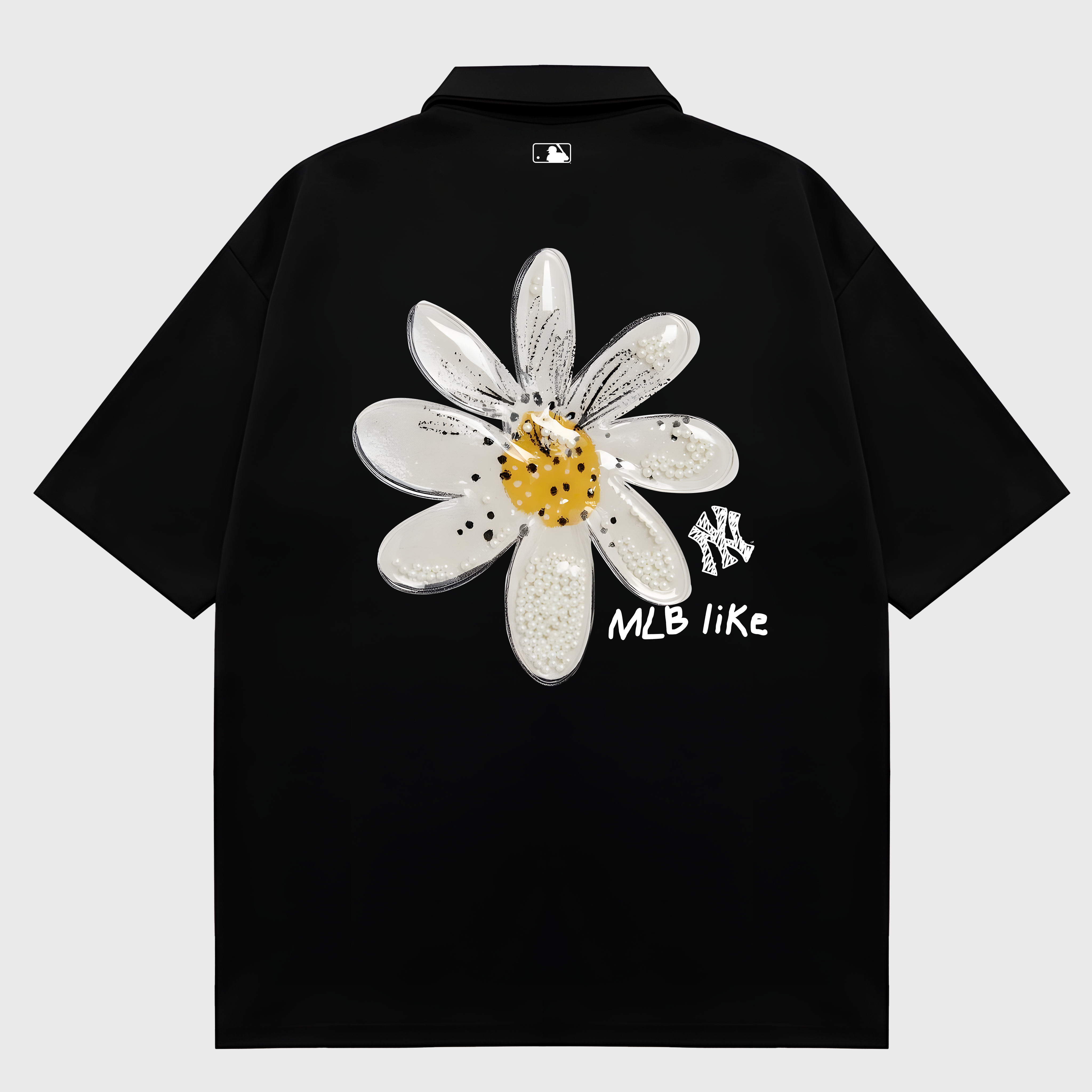 MLB Floral Black Bandana Logo Polo