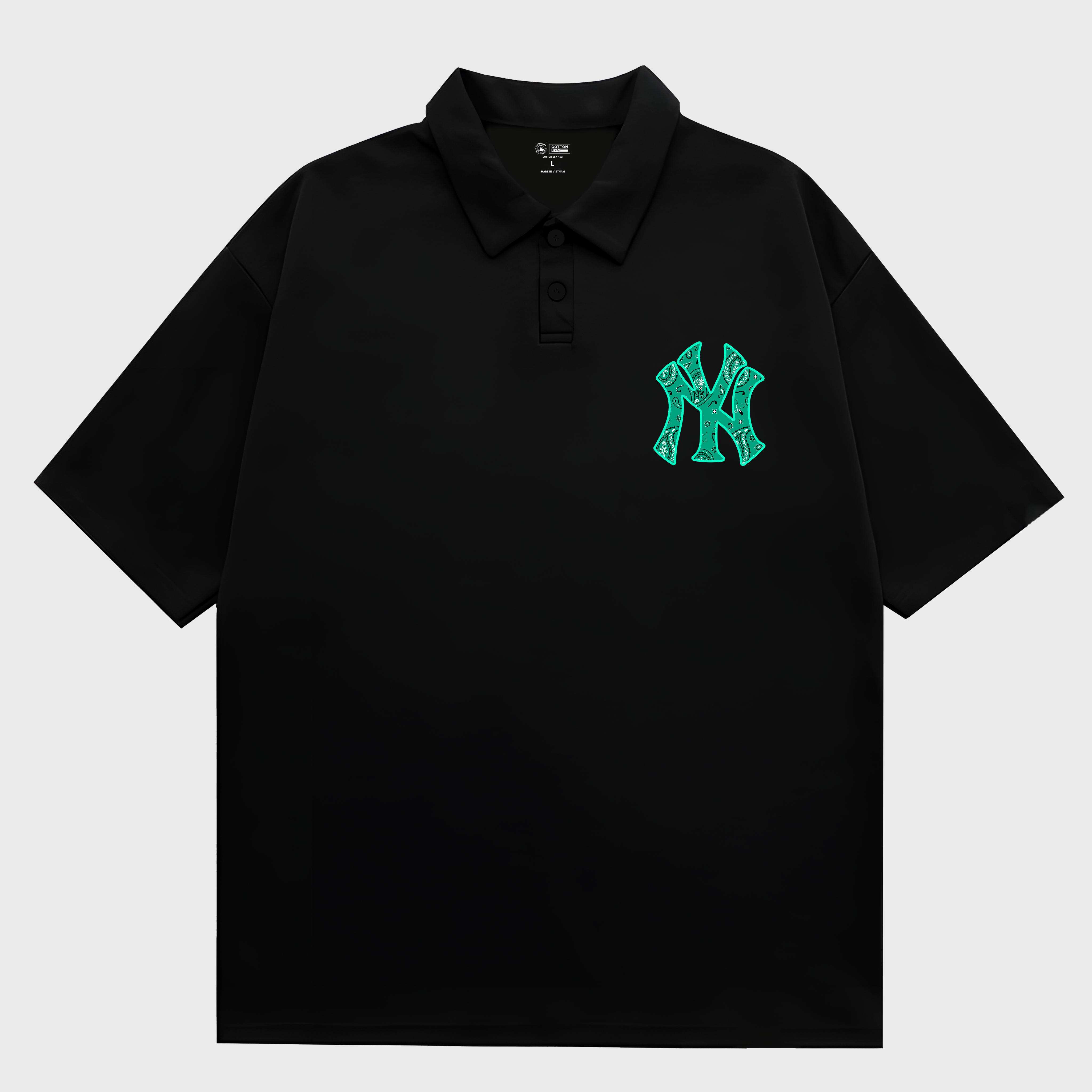 MLB Floral Green Logo Polo