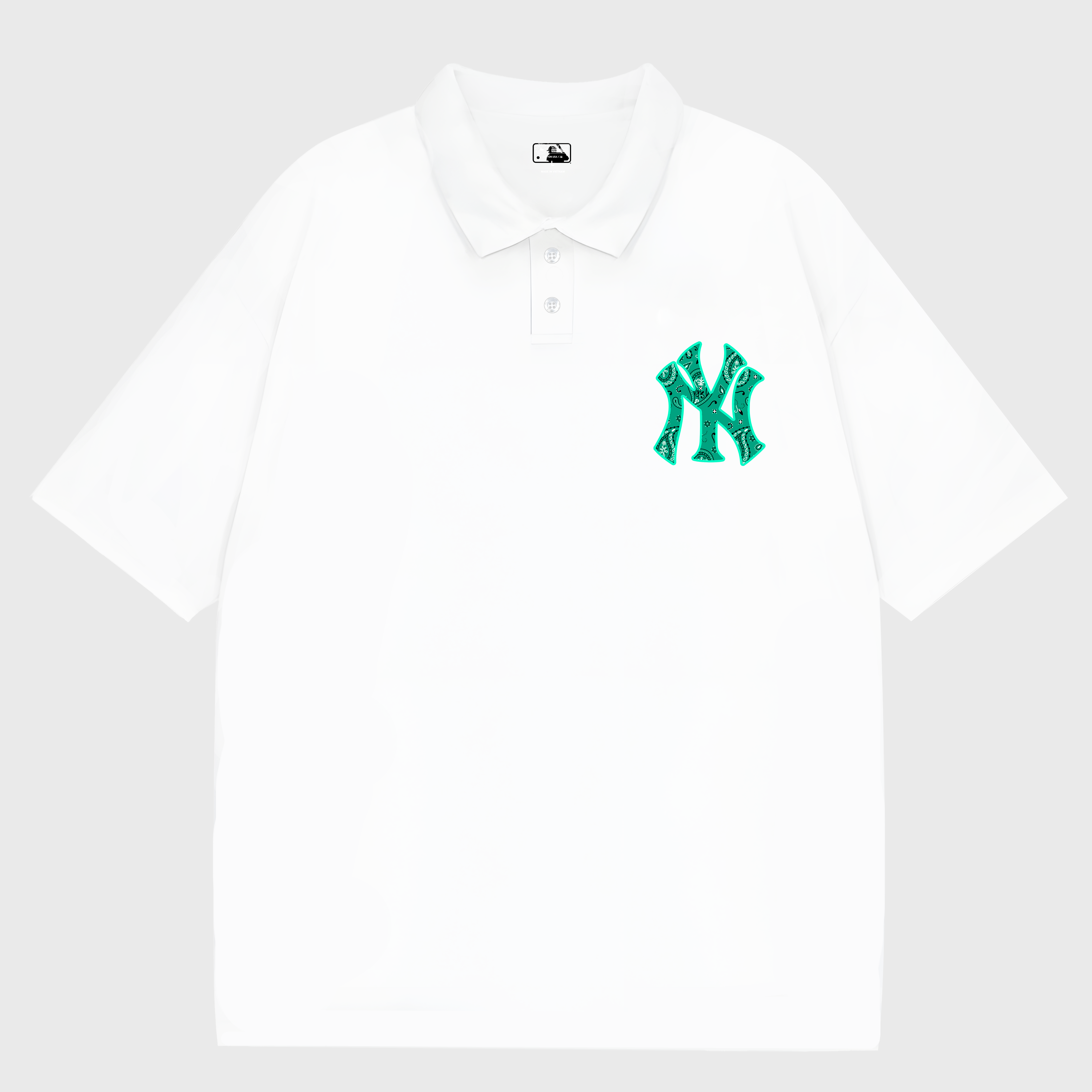 MLB Floral Green Logo Polo