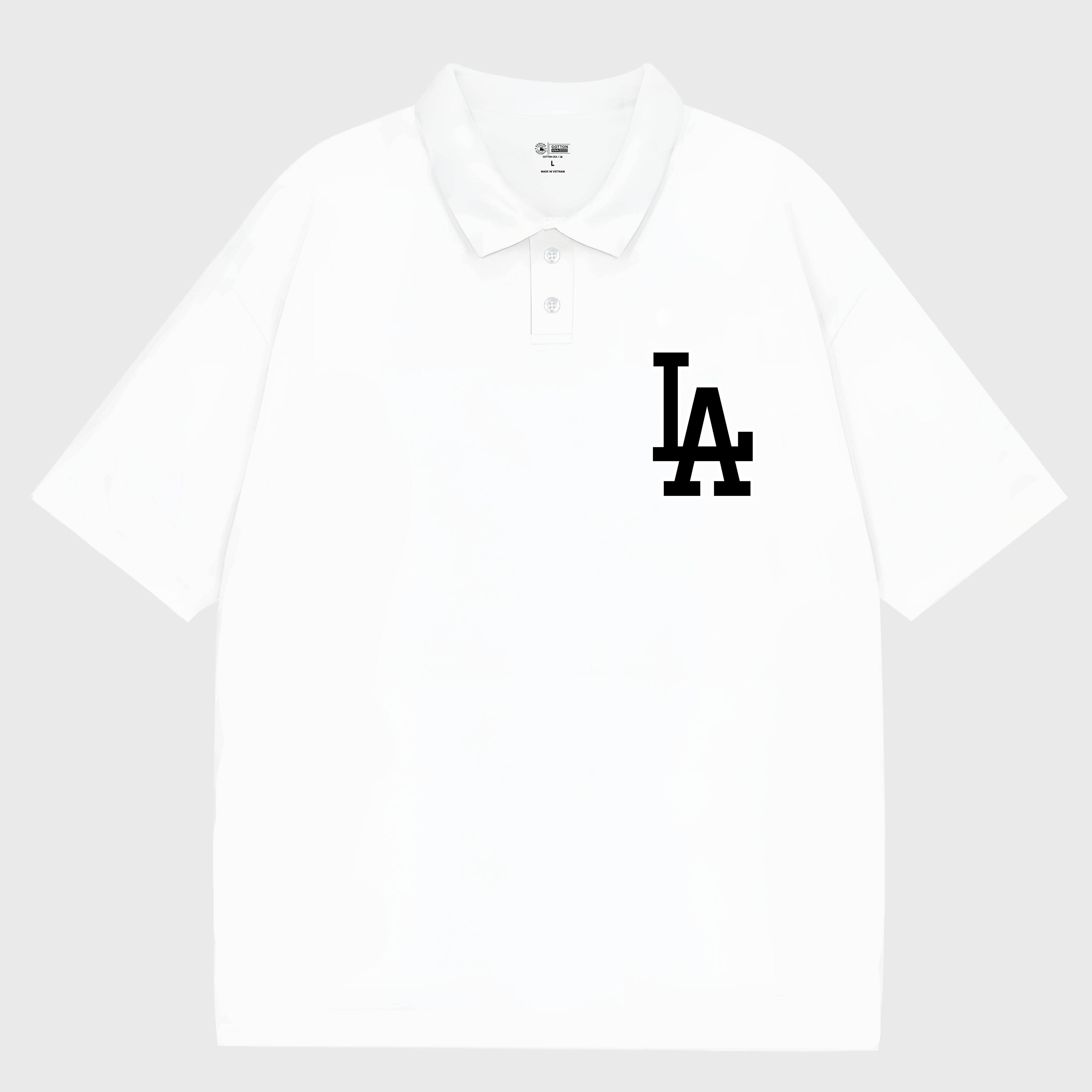 MLB Floral LA Beach Black And White Polo