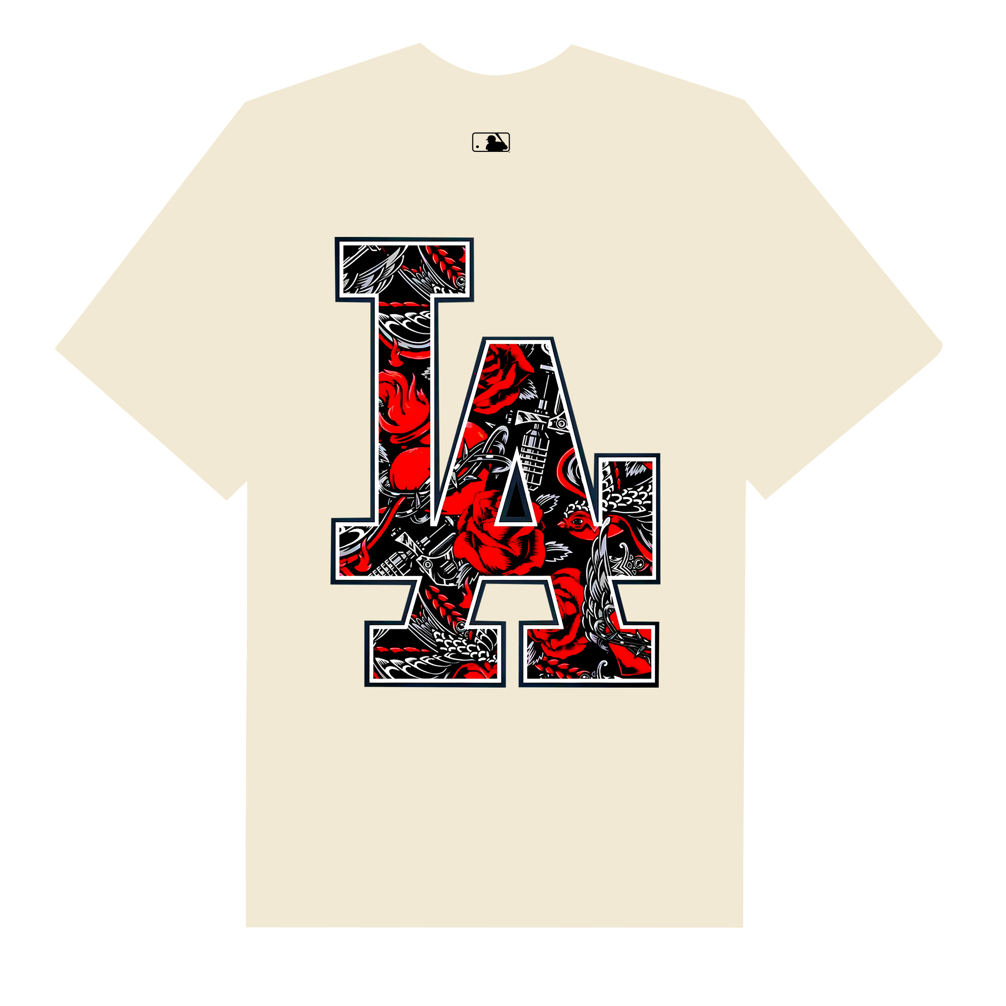 MLB Floral LA Rose Black T-Shirt