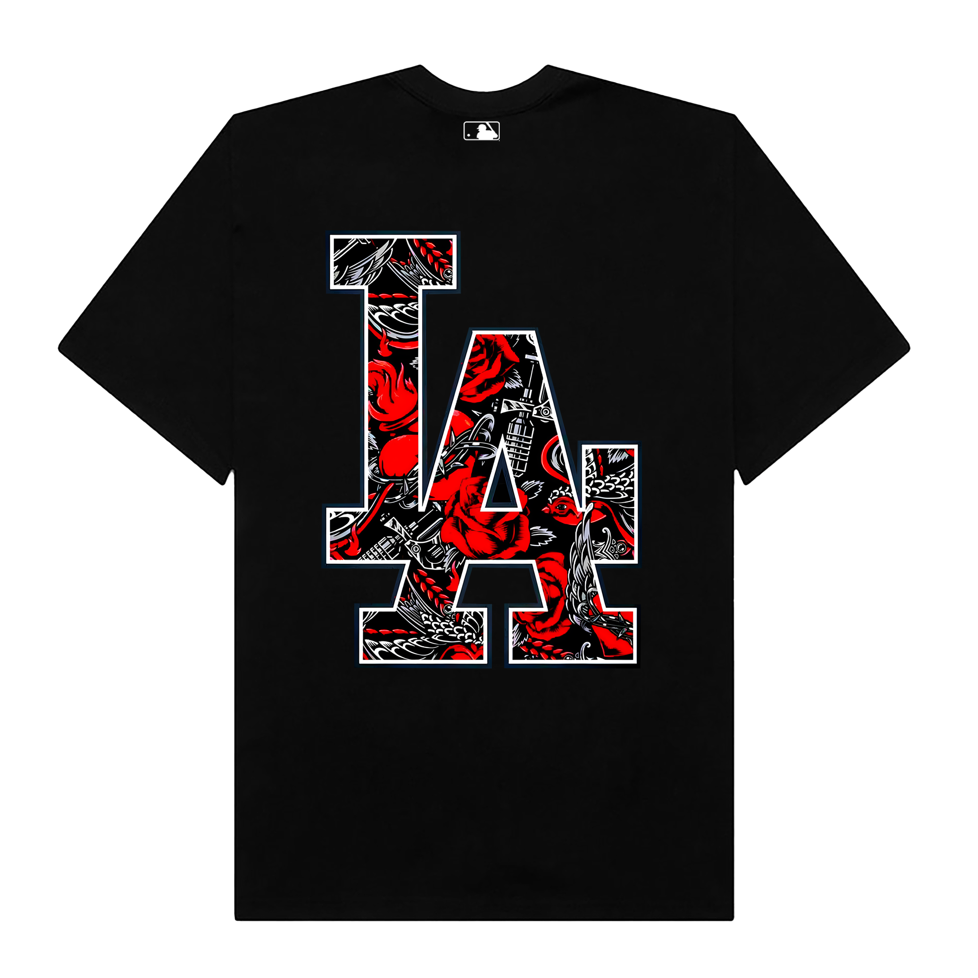 MLB Floral LA Rose Black T-Shirt