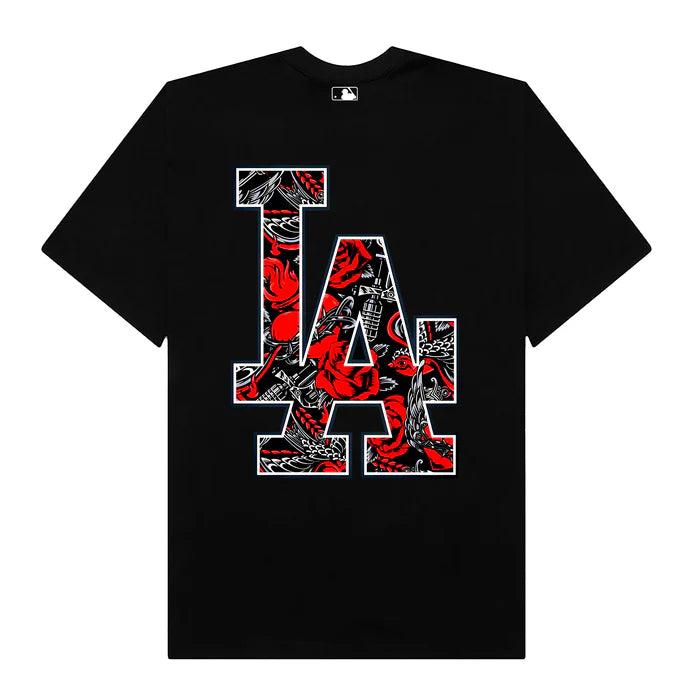 Flash Sale MLB Floral LA Rose Black T-Shirt