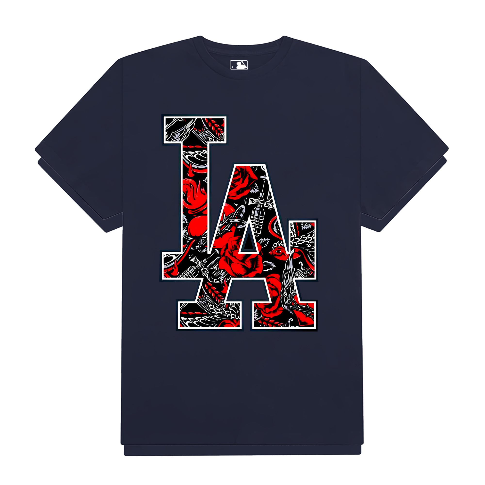 MLB Floral LA Rose Black T-Shirt