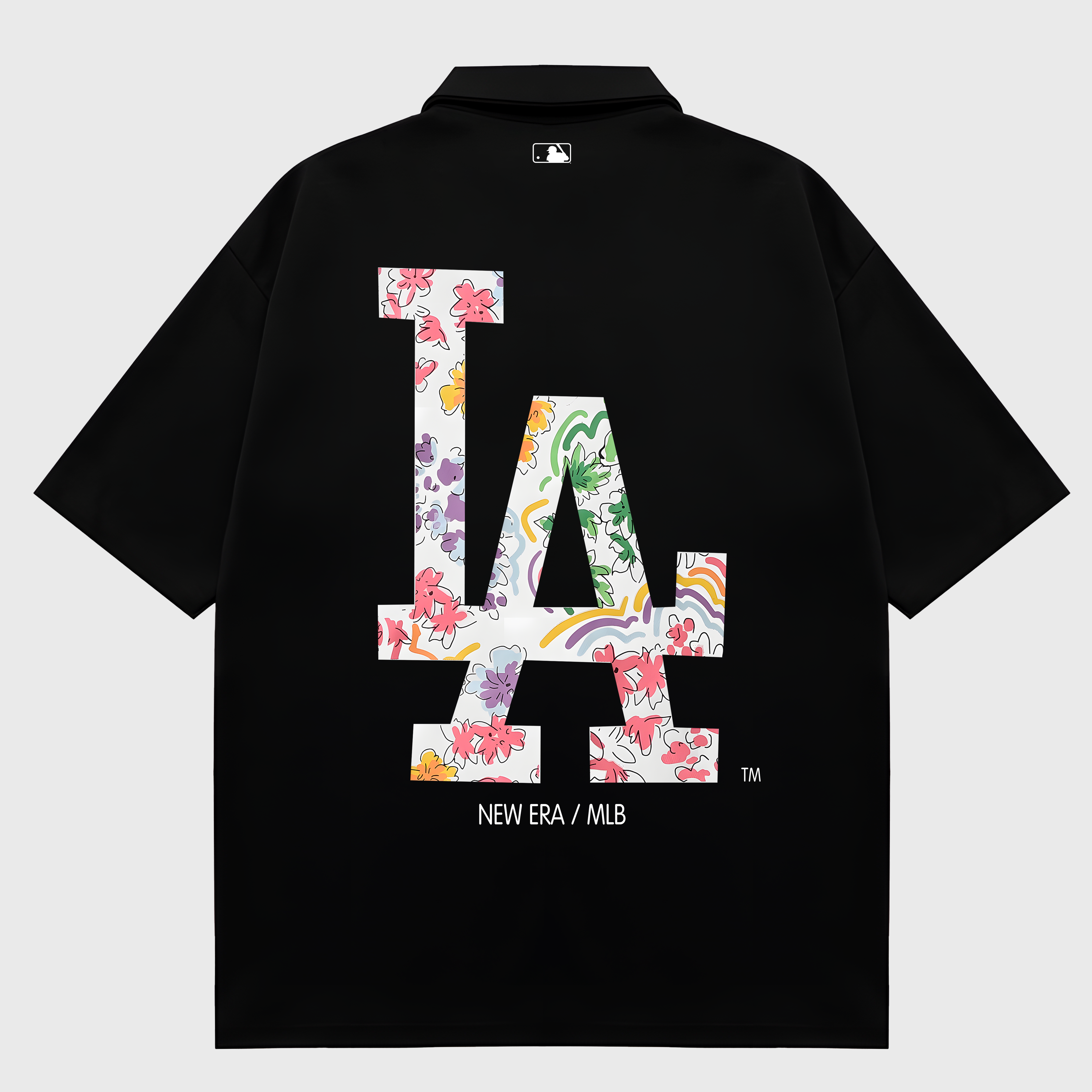 MLB Floral LA Tropical Flower Summer Polo