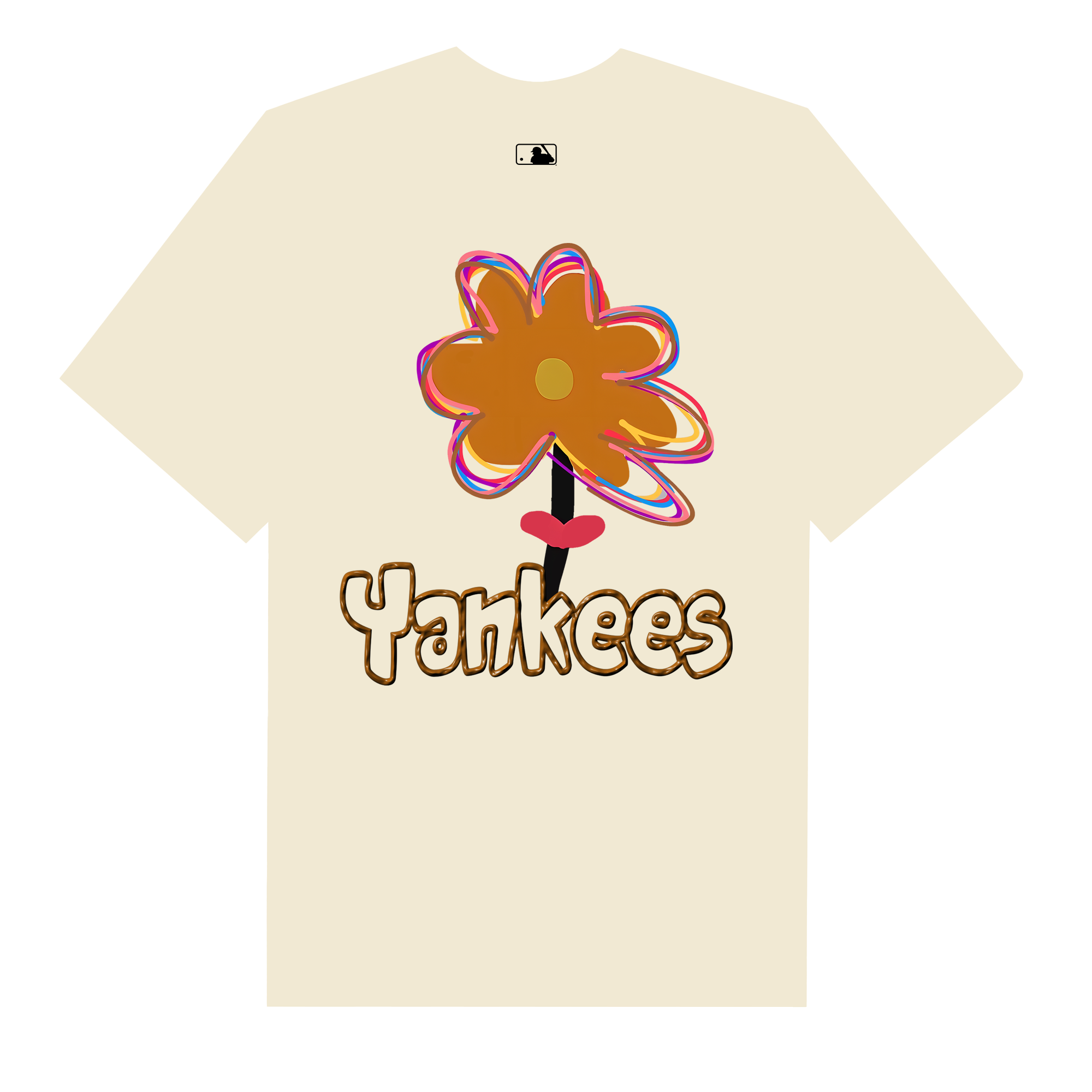 MLB Floral LA Yeankees  Groovy Flower T-Shirt