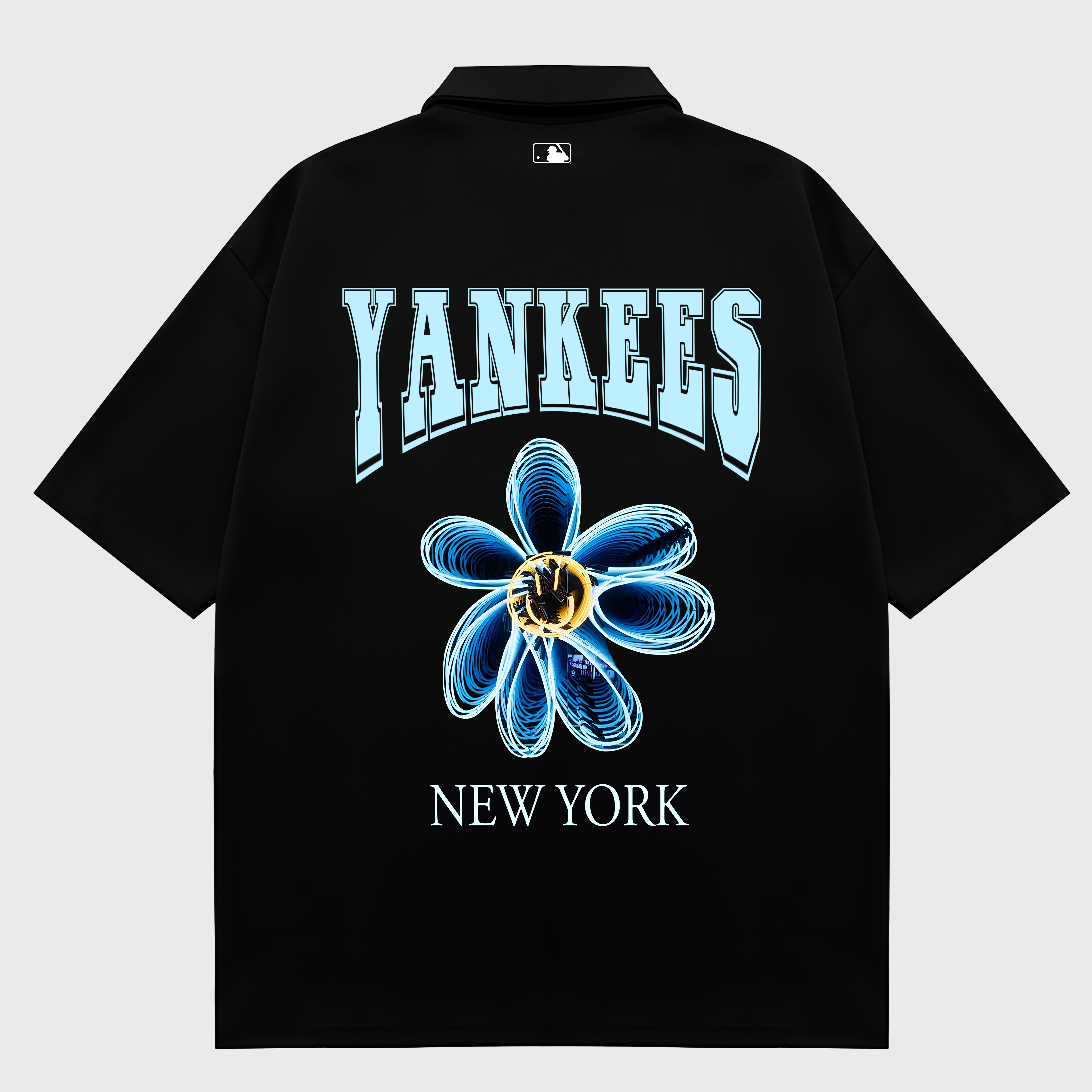 MLB Floral New York Yankees Flash Light Flower Polo