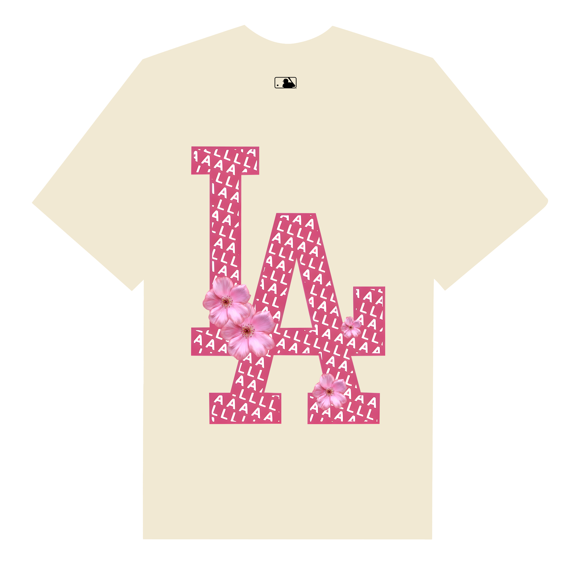 MLB Floral Pink Peach LA Flower  T-Shirt