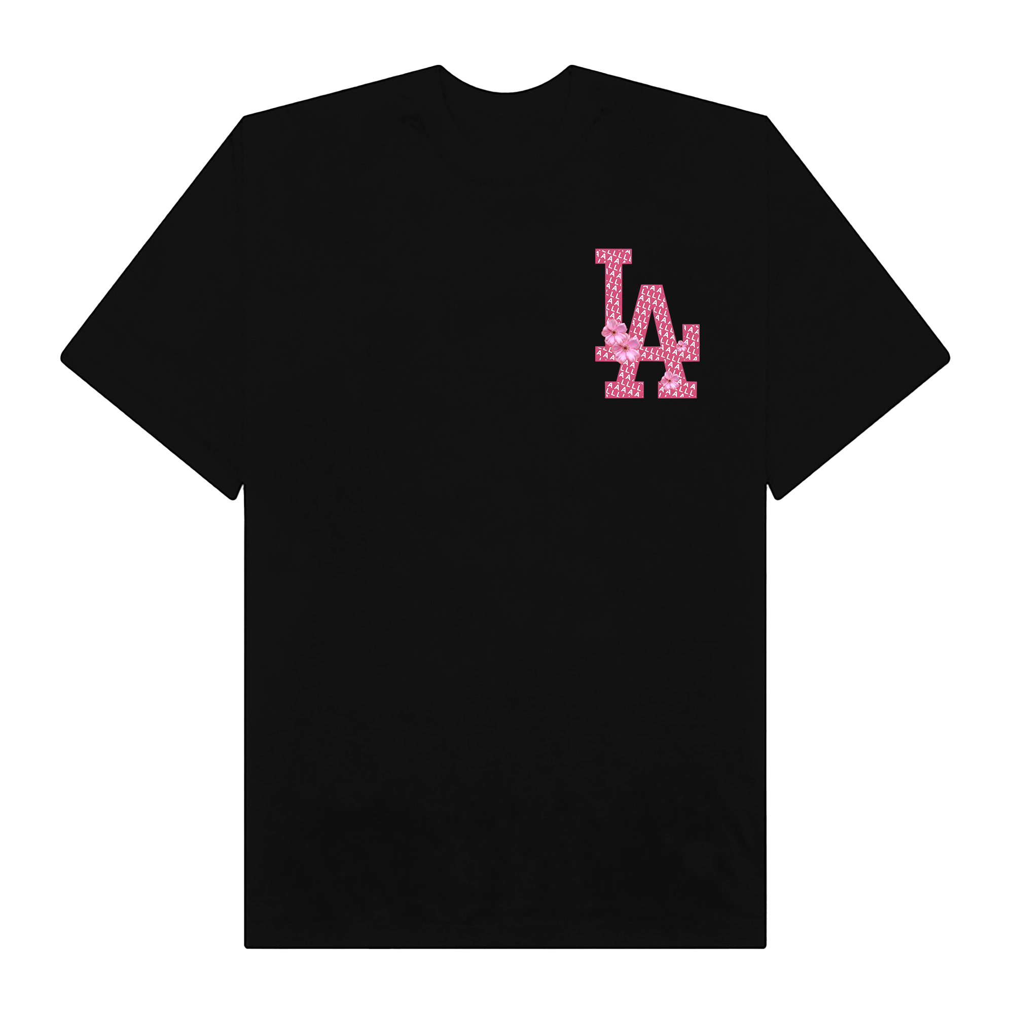 MLB Floral Pink Peach LA Flower  T-Shirt