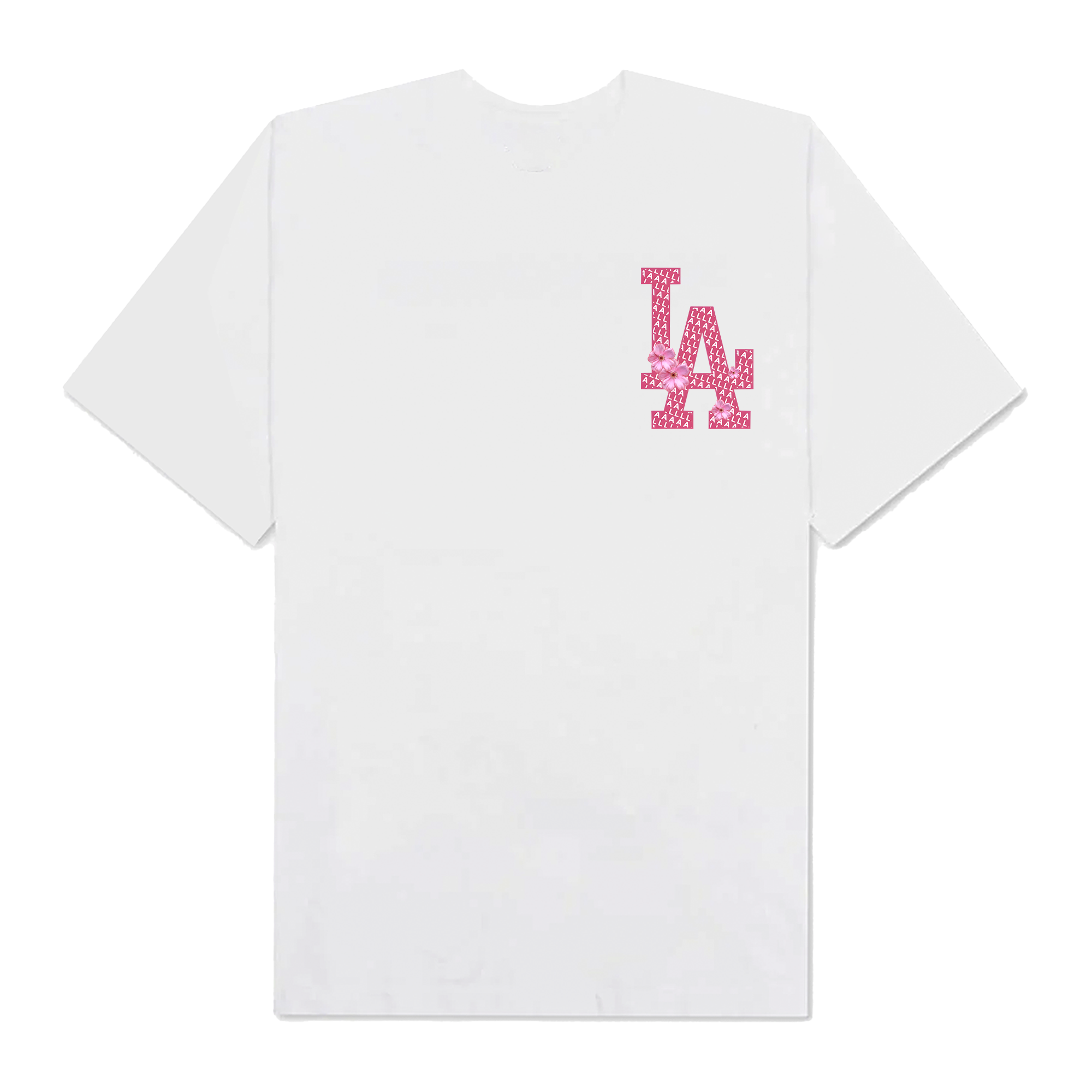 MLB Floral Pink Peach LA Flower  T-Shirt