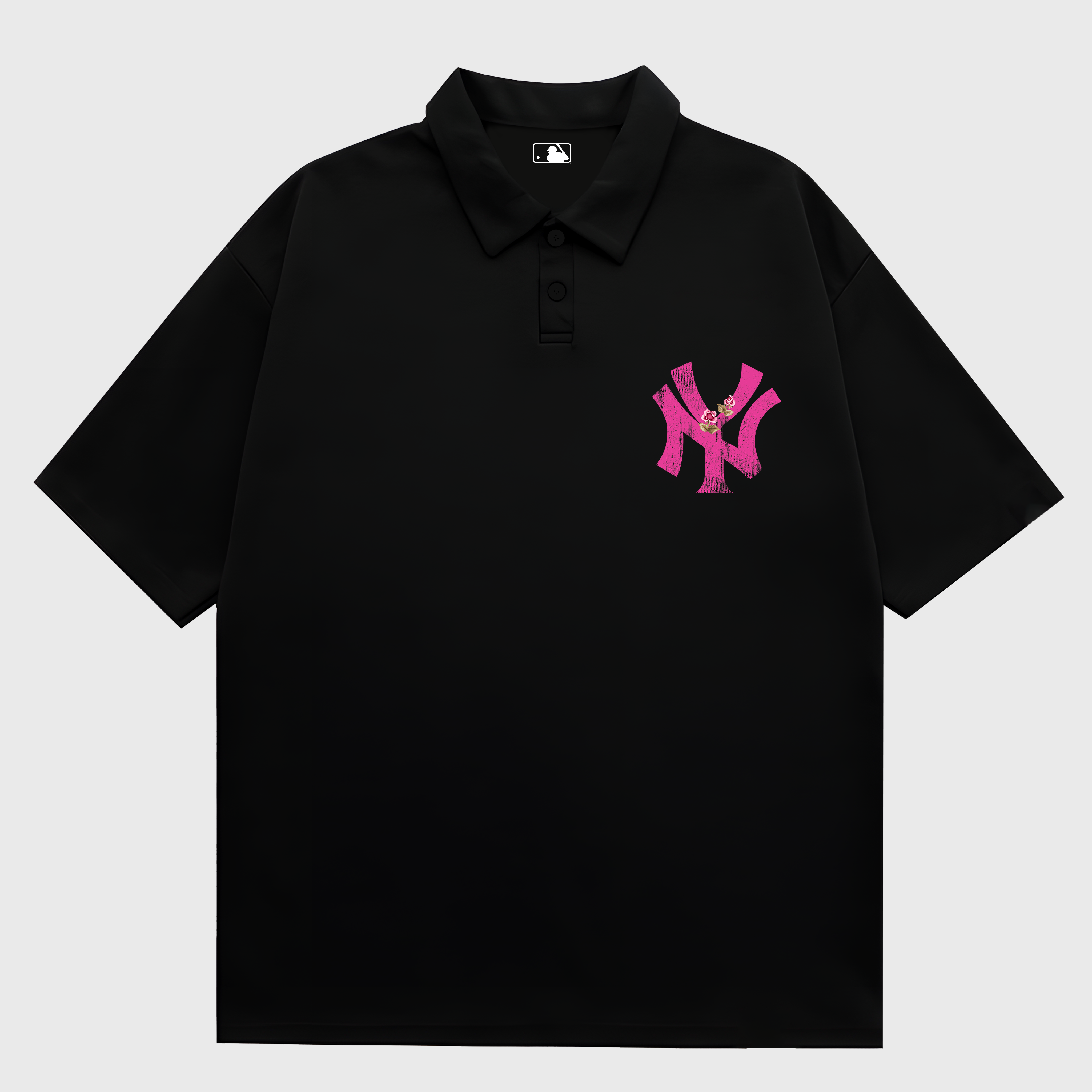 MLB Floral Pink Rose New York Yankees Polo