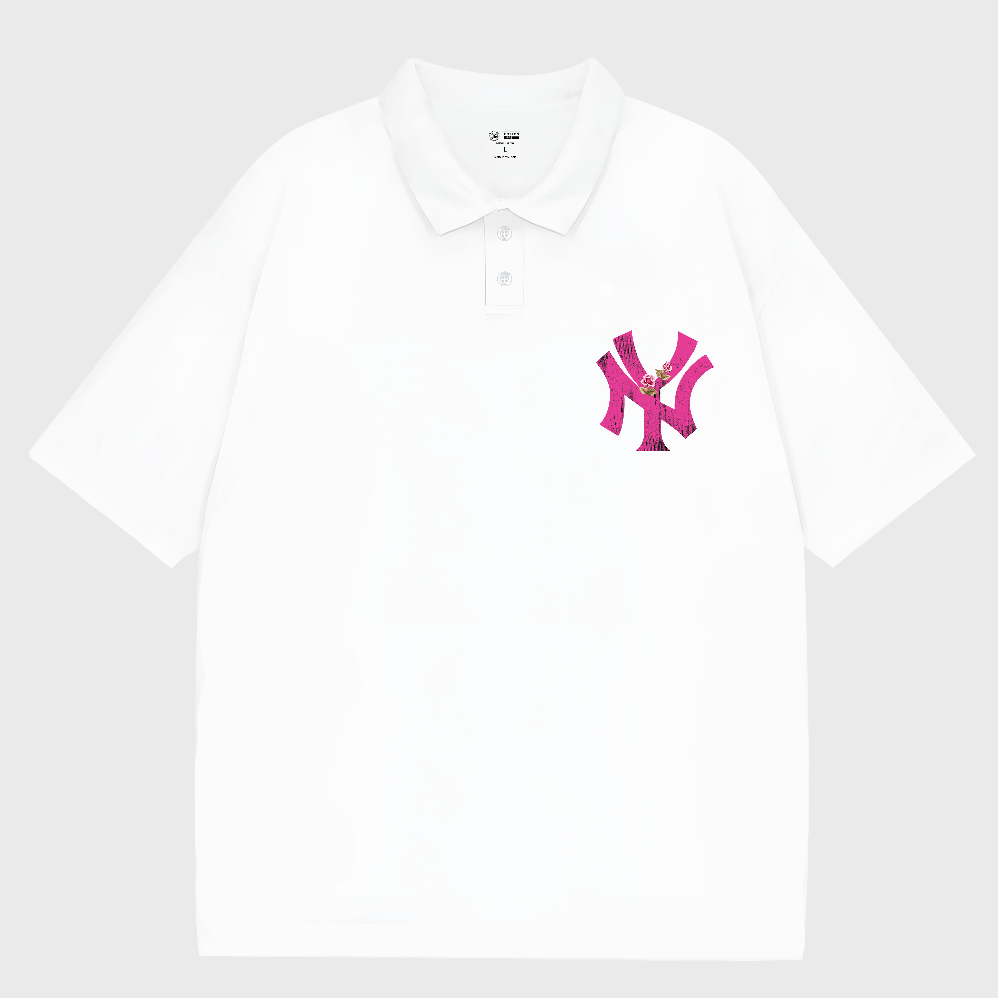 MLB Floral Pink Rose New York Yankees Polo