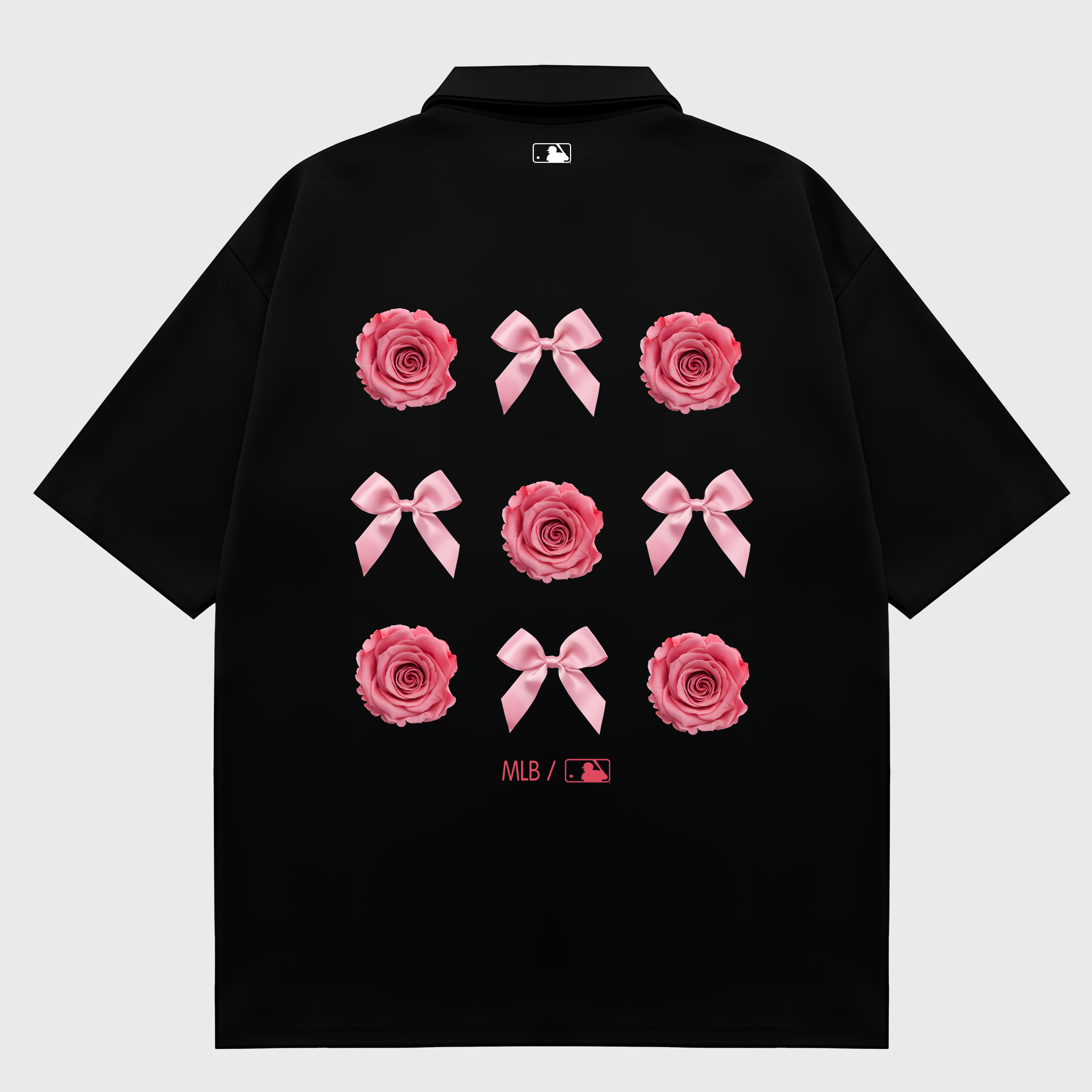 MLB  Floral Pink Rose Ribbon Polo