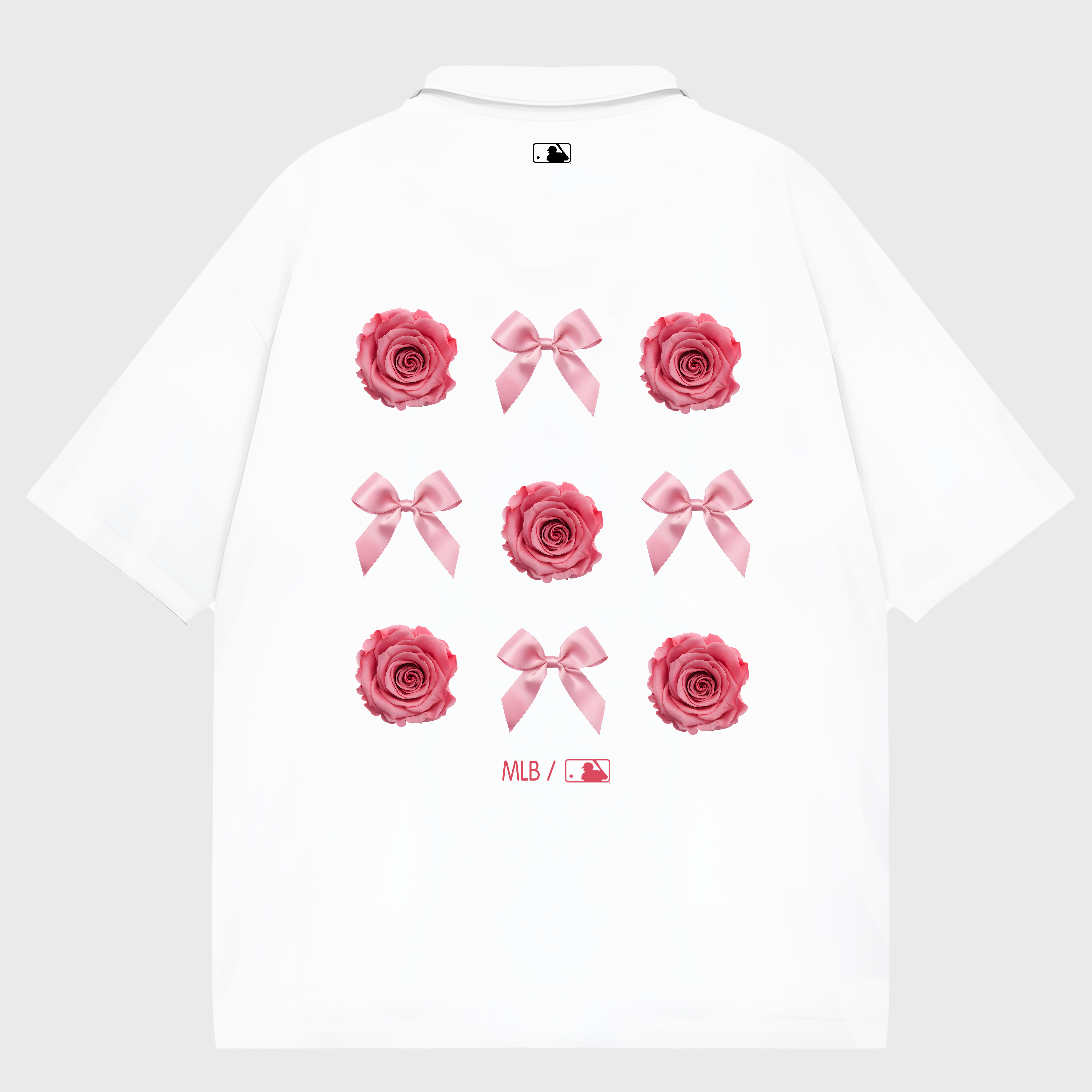 MLB  Floral Pink Rose Ribbon Polo