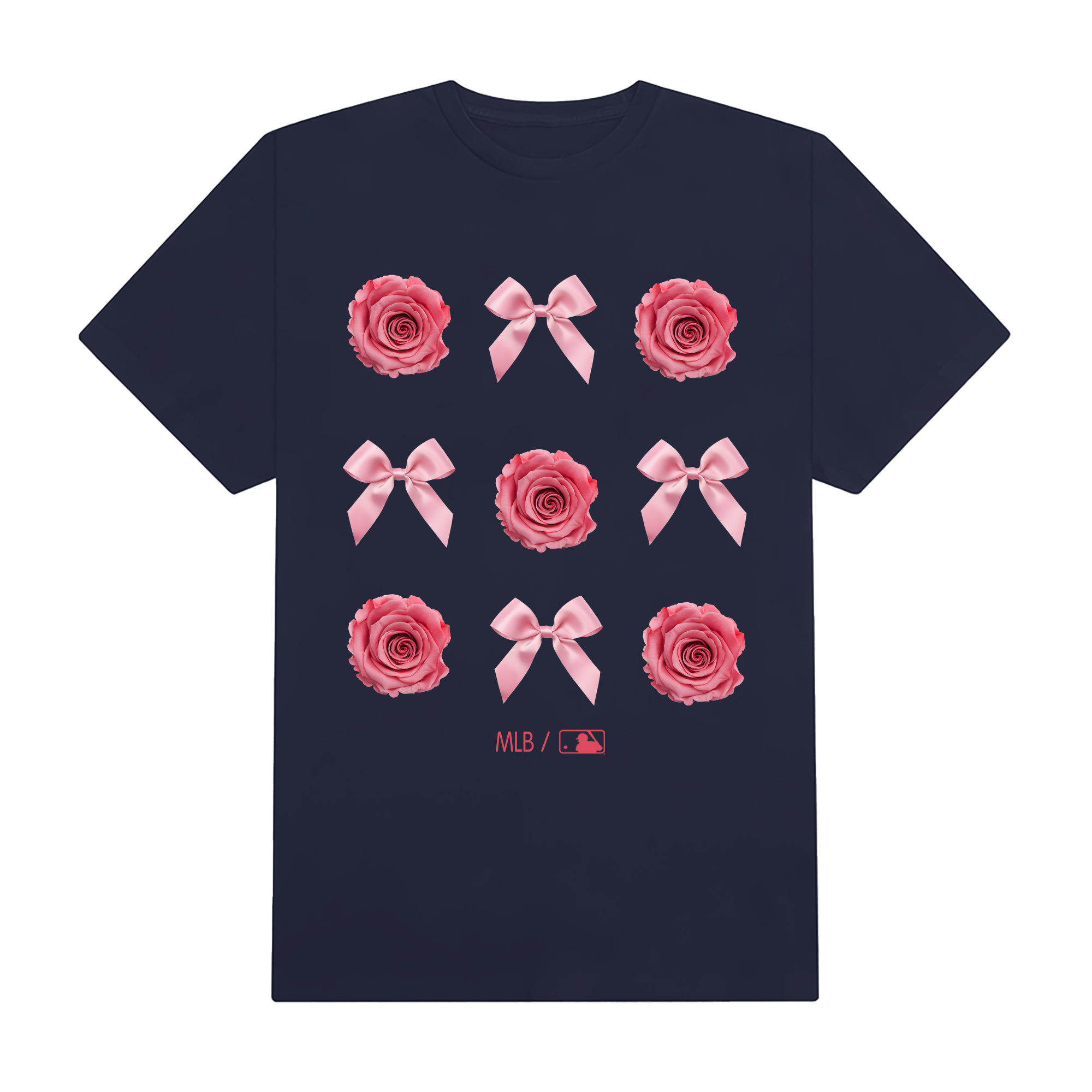 MLB Floral Pink Rose Ribbon T-Shirt