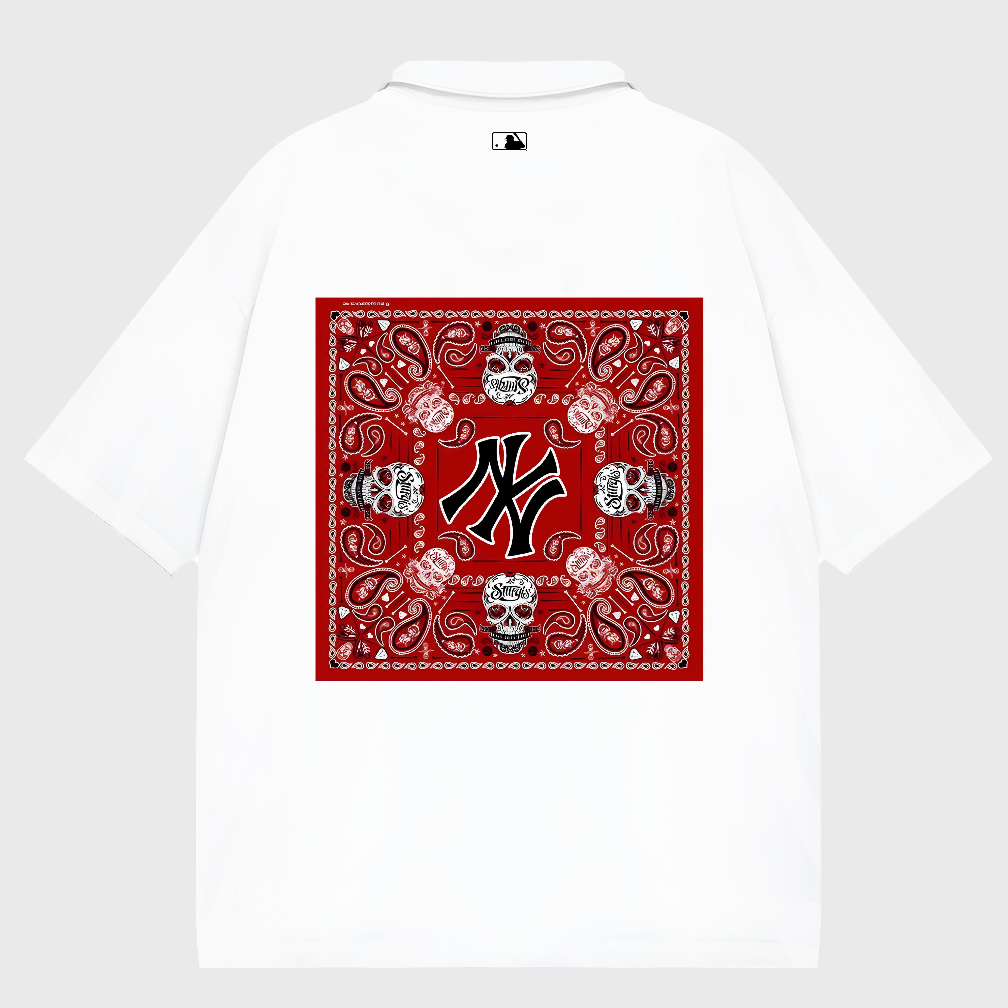 MLB Floral Red Bandana Skull Polo